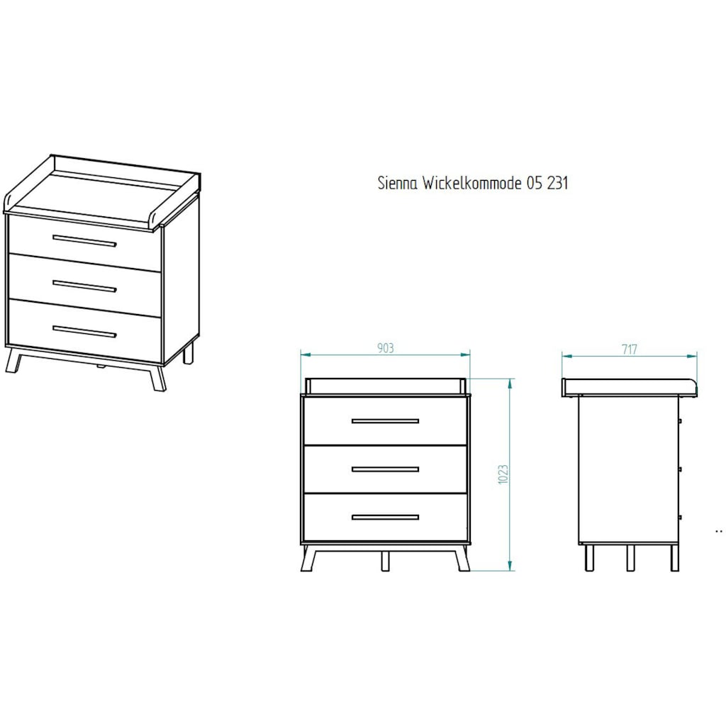 Schardt Wickelkommode »Sienna White«, bis 15 kg, 90 cm