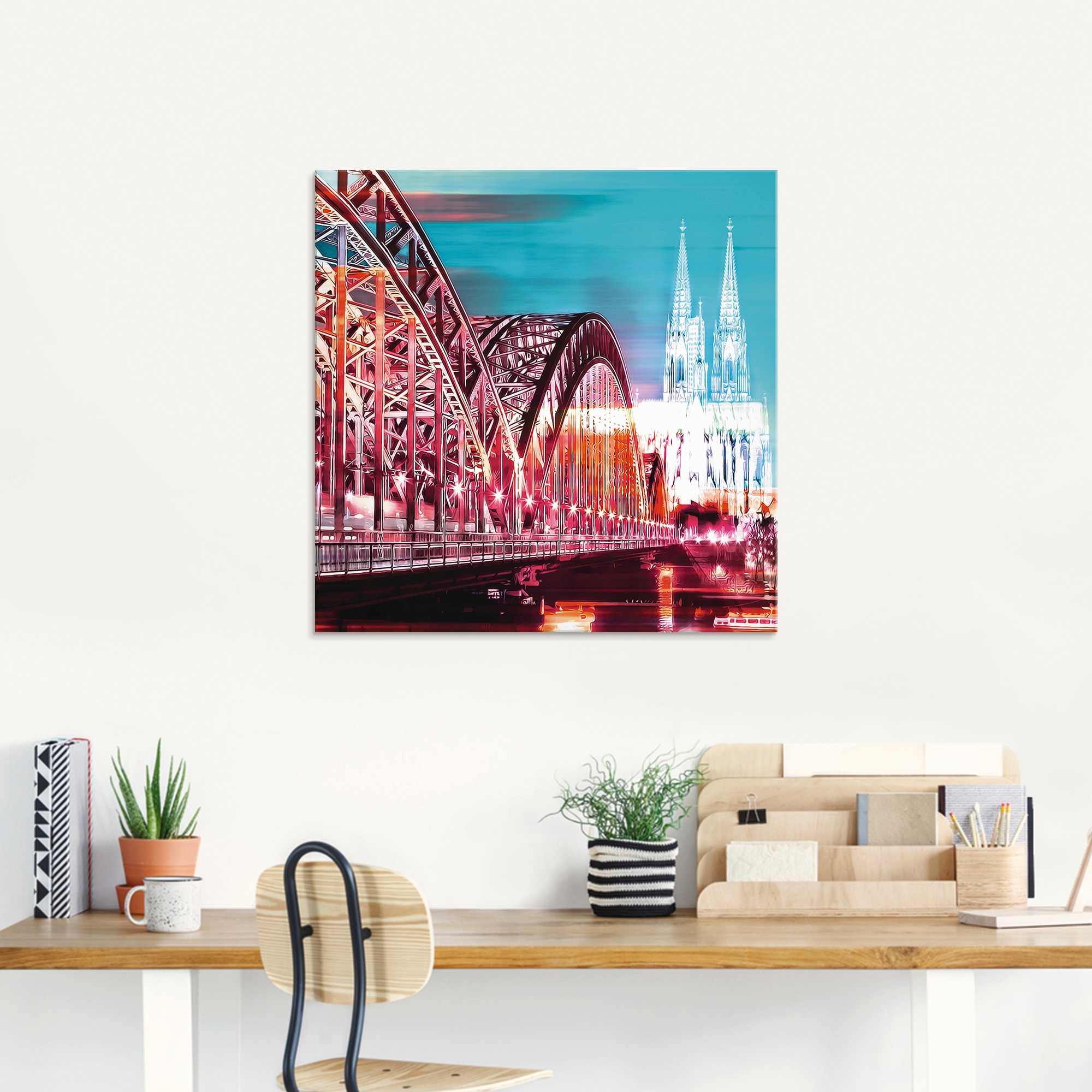 Artland Glasbild "Köln Skyline Abstrakte Collage 13", Brücken, (1 St.), in günstig online kaufen