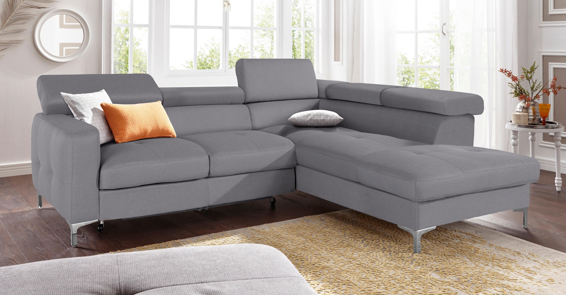 COTTA Ecksofa »Sammy L-Form«, mit Kopfteilverstellung, wahlweise mit Bettfunktion & Bettkasten