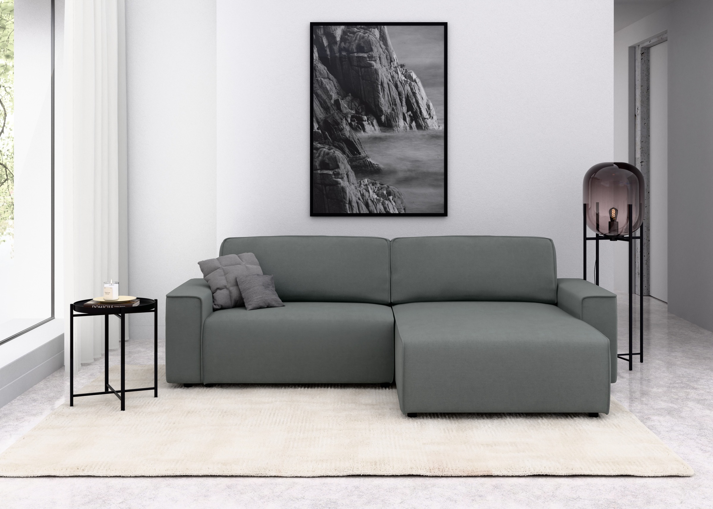 INOSIGN Ecksofa »Chance, Recamiere beidseitig montierbar, Schlaffunktion, B günstig online kaufen