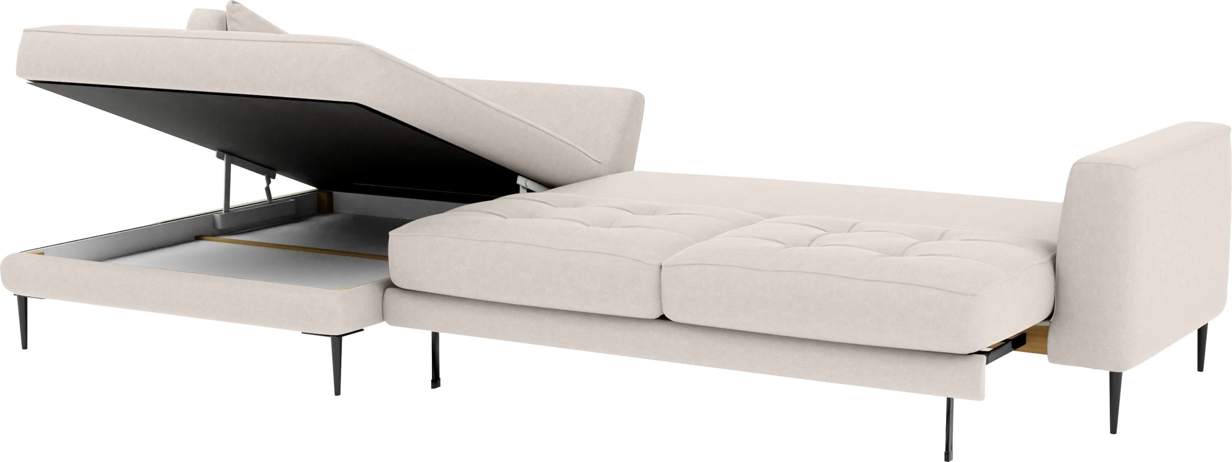 TRENDMANUFAKTUR Ecksofa »Luzi, wahlweise mit Schlaffunktion & Bettkasten. OTTOs Choice, L-Form«, Designsofa mit tollem Sitzkomfort, Metallfüße schwarz, Breite 280 cm