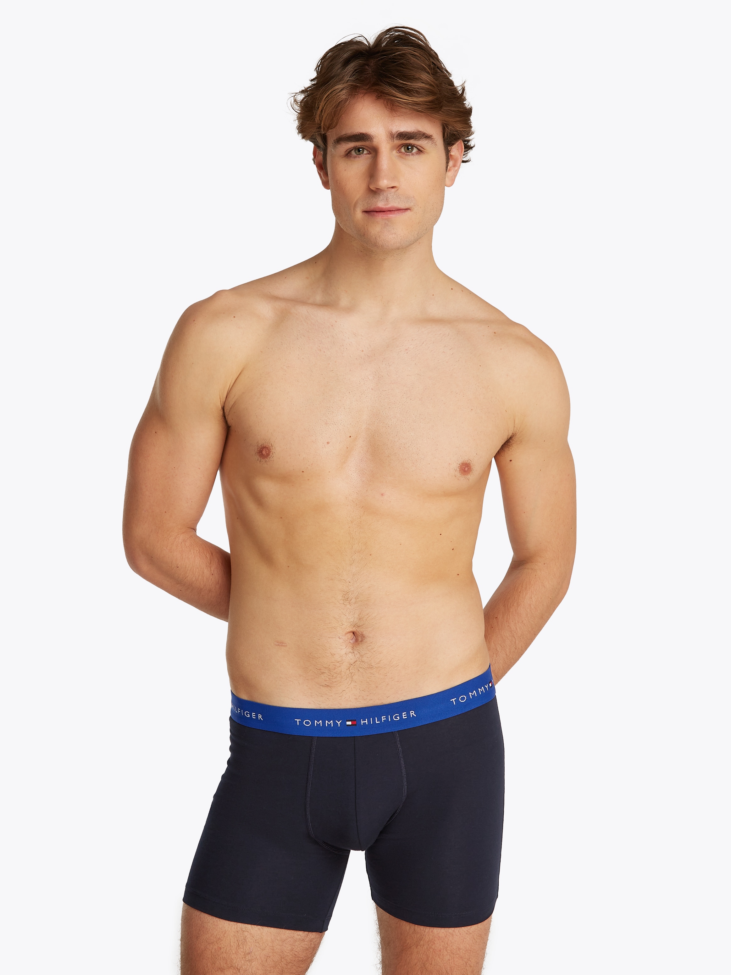 Tommy Hilfiger Underwear Boxershorts »3P BOXER BRIEF WB«, (Packung, 3 St., 3er-Pack), mit kontrastfarbenem Logobund
