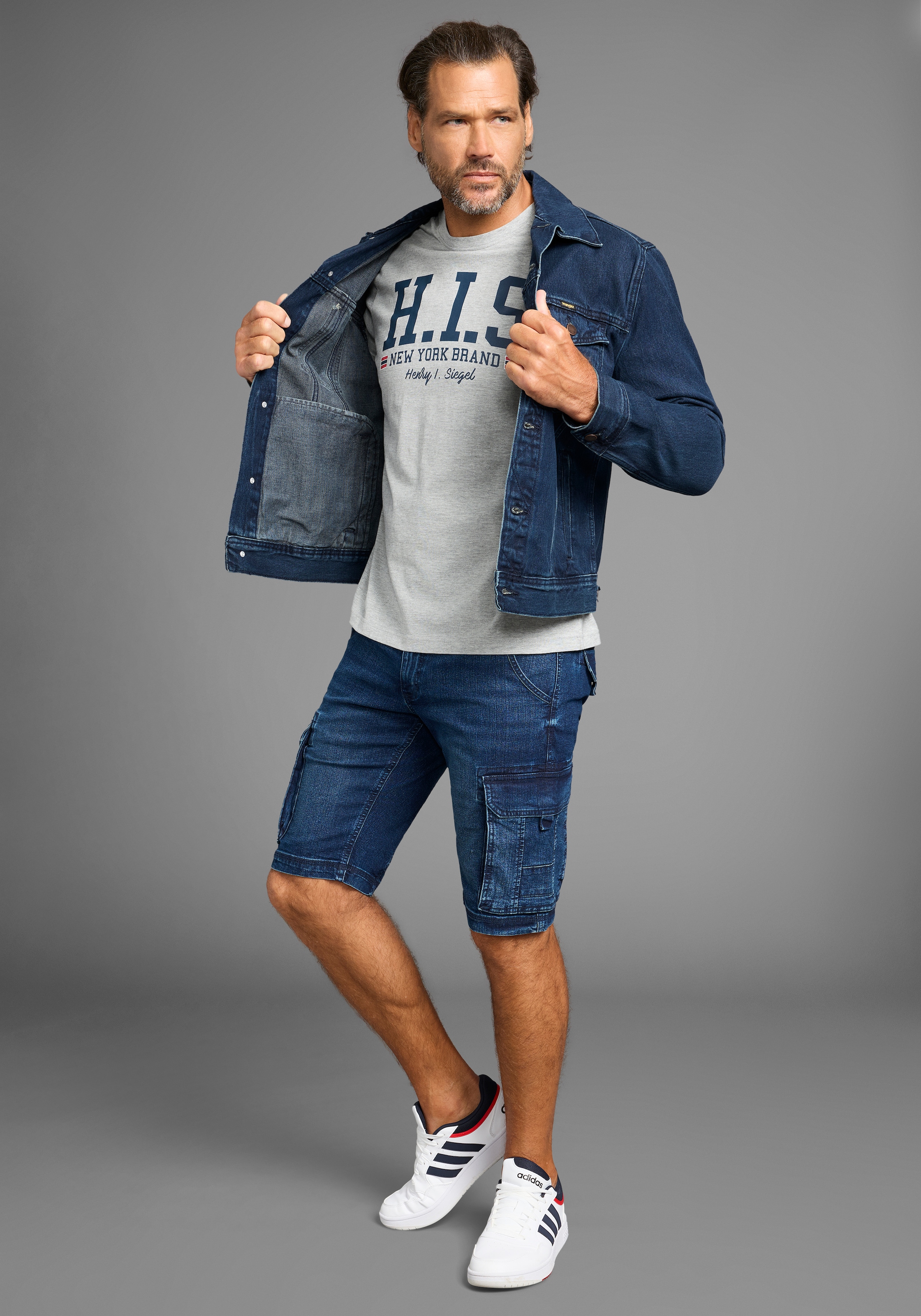 H.I.S T-Shirt, mit trendigem Markenlogo im Collage-Look