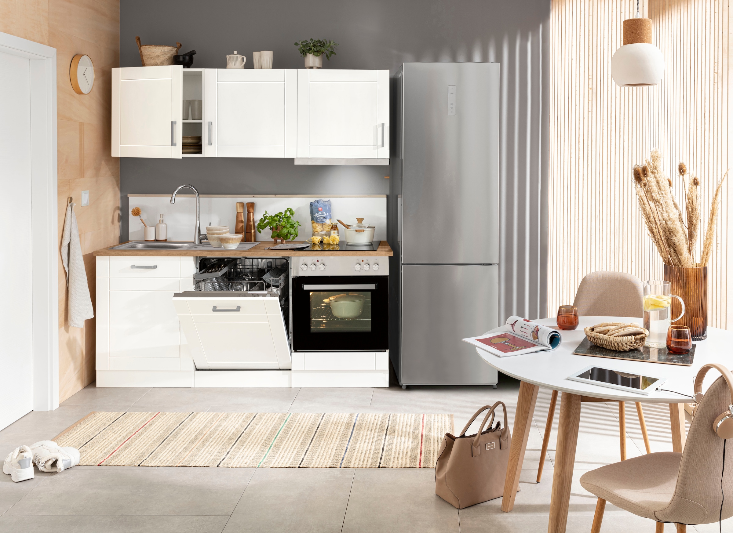 KOCHSTATION Küchenzeile »KS-Tinnum«, mit E-Geräten, Breite 180 cm