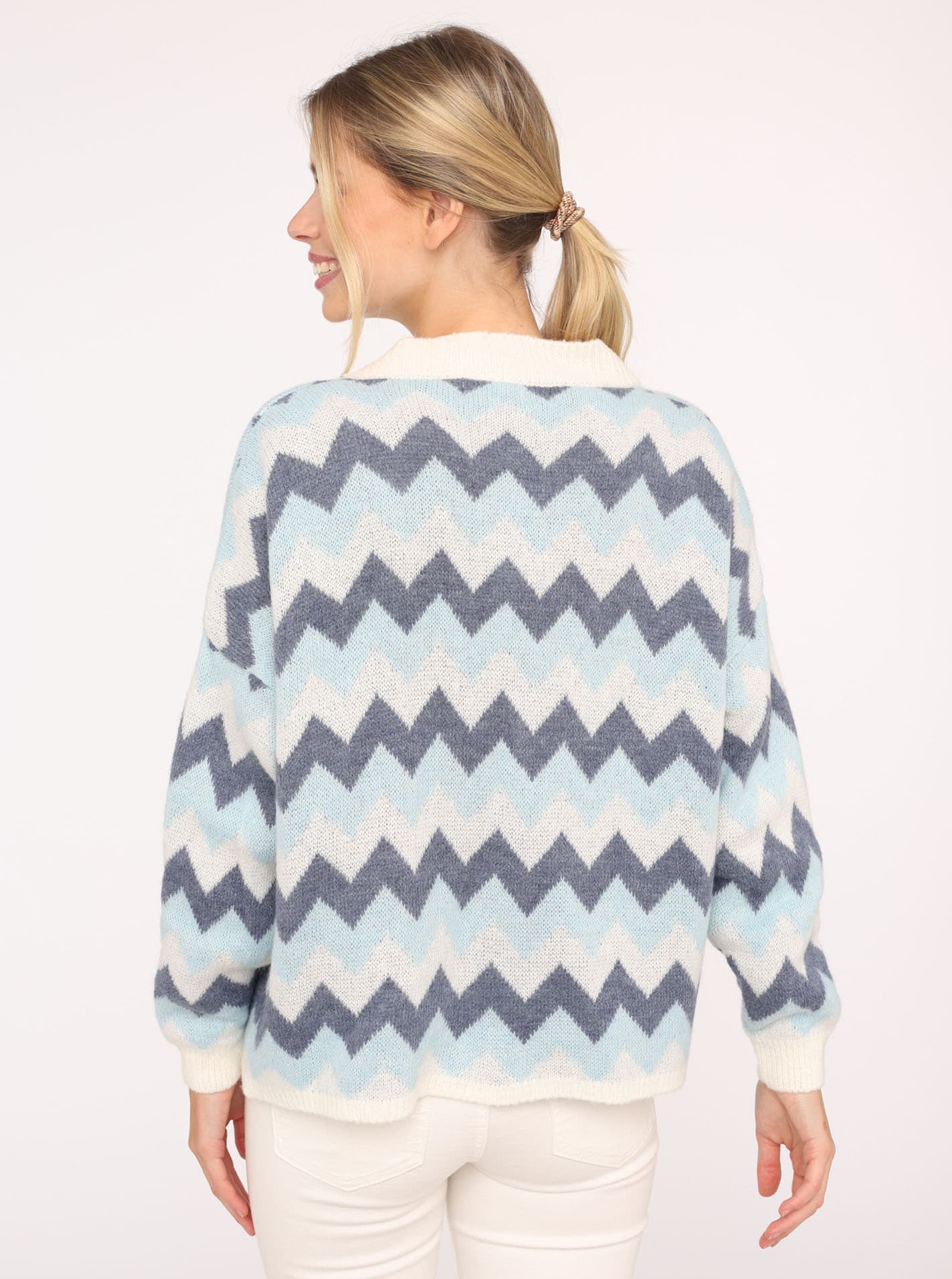 Zwillingsherz Cardigan »"Buntes ZickZack"«, mit figurumspielendem Schnitt