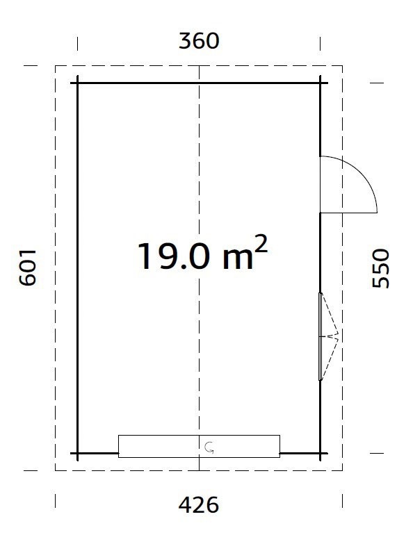 Palmako Garage »Roger«, BxTxH: 426x598x276 cm, mit Sektionaltor, grau