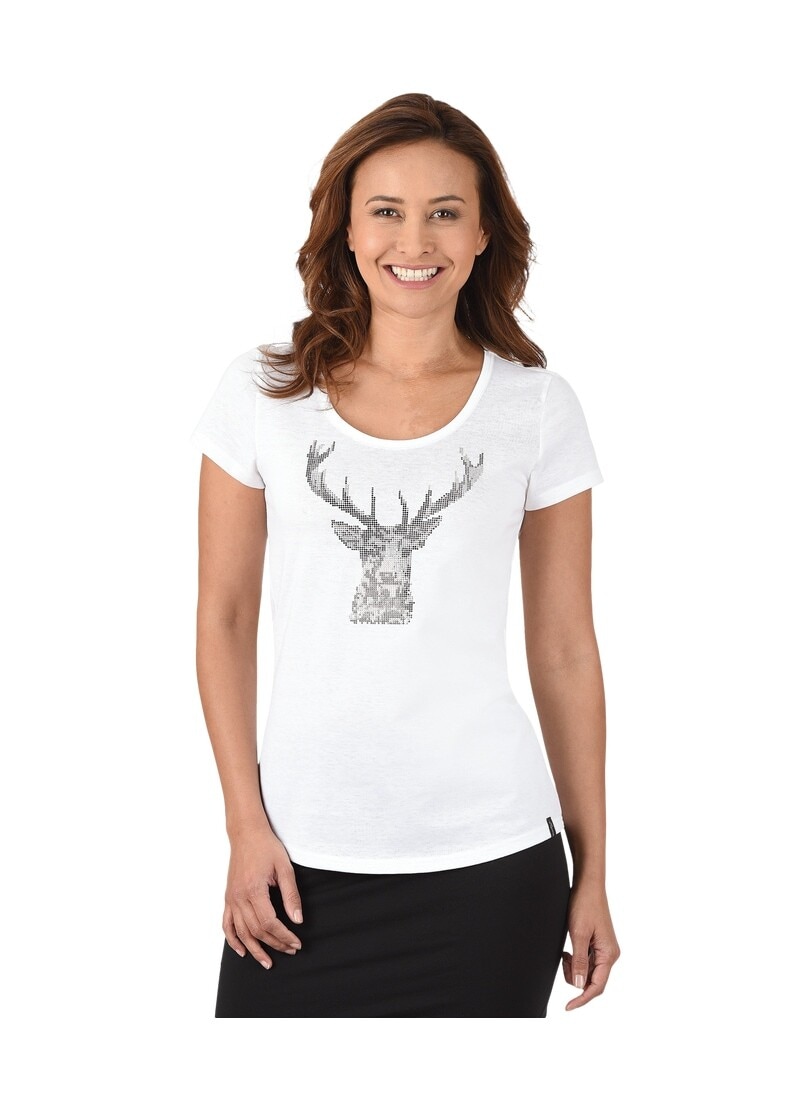 T-Shirt Trigema T-Shirt »TRIGEMA online Glitzer-Hirsch« bei