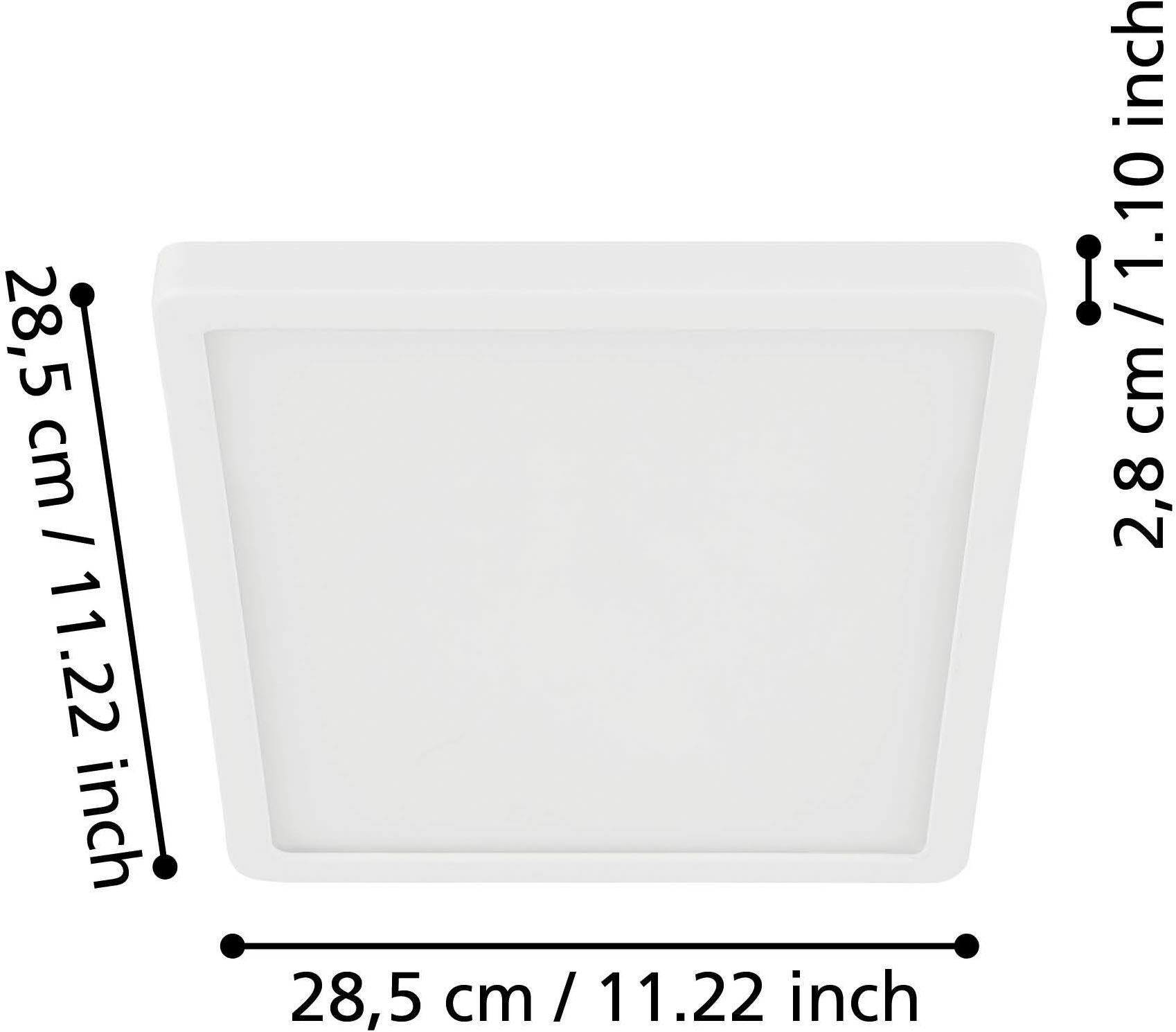 EGLO Aufbauleuchte »Fueva 5 Deckenleuchte, Aufbaulampe, Flurlampe,Wohnzimmerlampe, weiß« LED-Modul 1 Stk. Warmweiß L x B 28,5 cm, Aufbauleuchte, Bad-Deckenlampe, LED Aufbaulampe, IP44