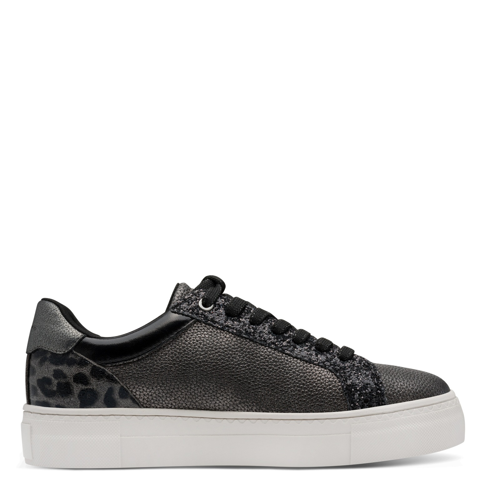Tamaris Plateausneaker, Freizeitschuh, Halbschuh, Schnürer mit Besätzen und Glitzerdetails