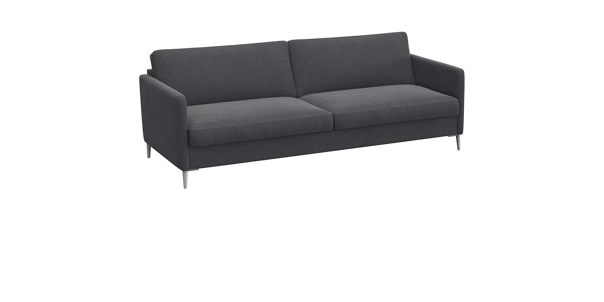 FLEXLUX 3-Sitzer »Fiore, super Sitzkomfort durch Kaltschaum im Sitz«, schmale Armlehnen, Füße Alu