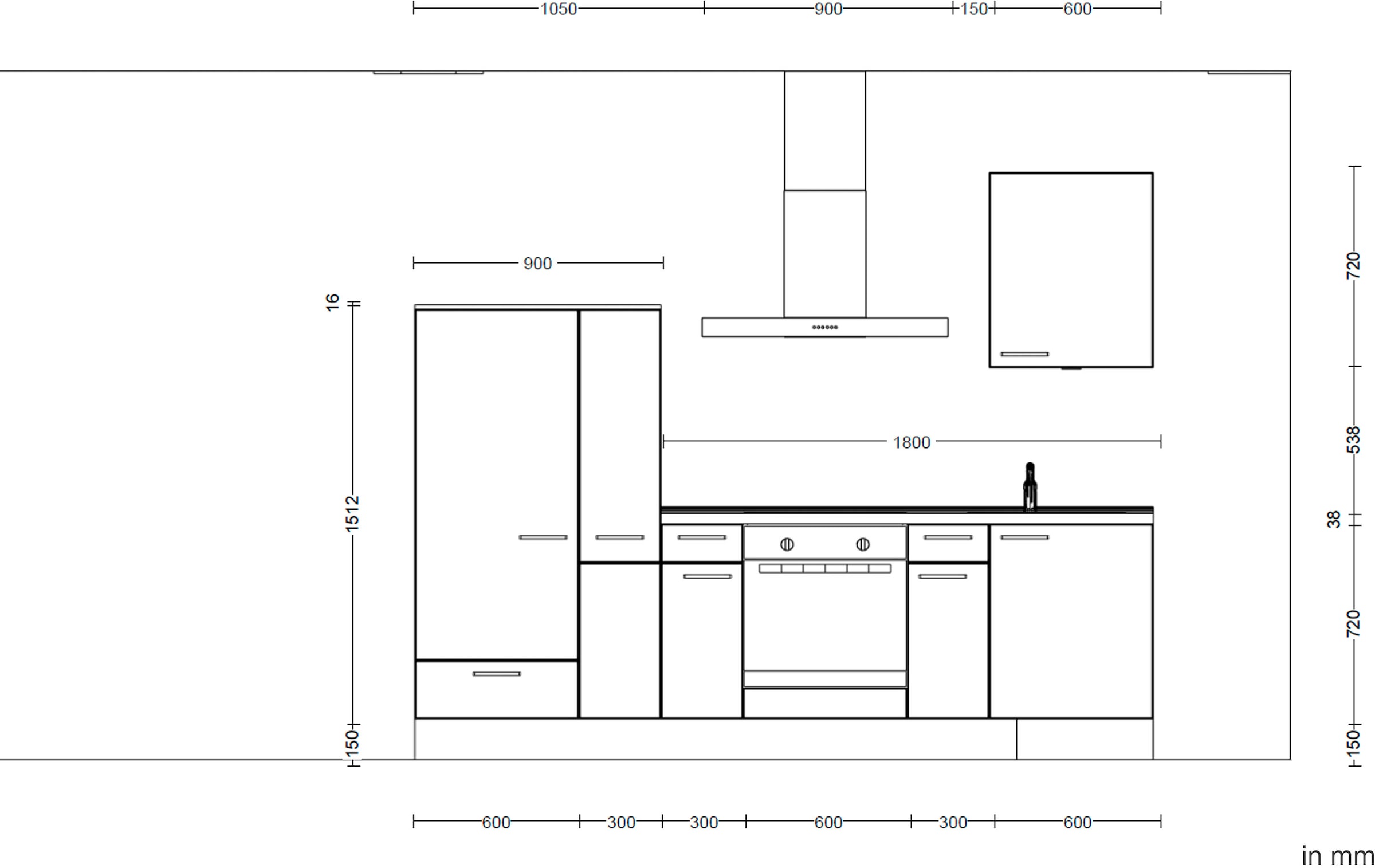 nobilia® Küchenzeile »"Flash I"«, vormontiert, Ausrichtung wählbar, Breite 270 cm, wahlw. mit E-Geräten