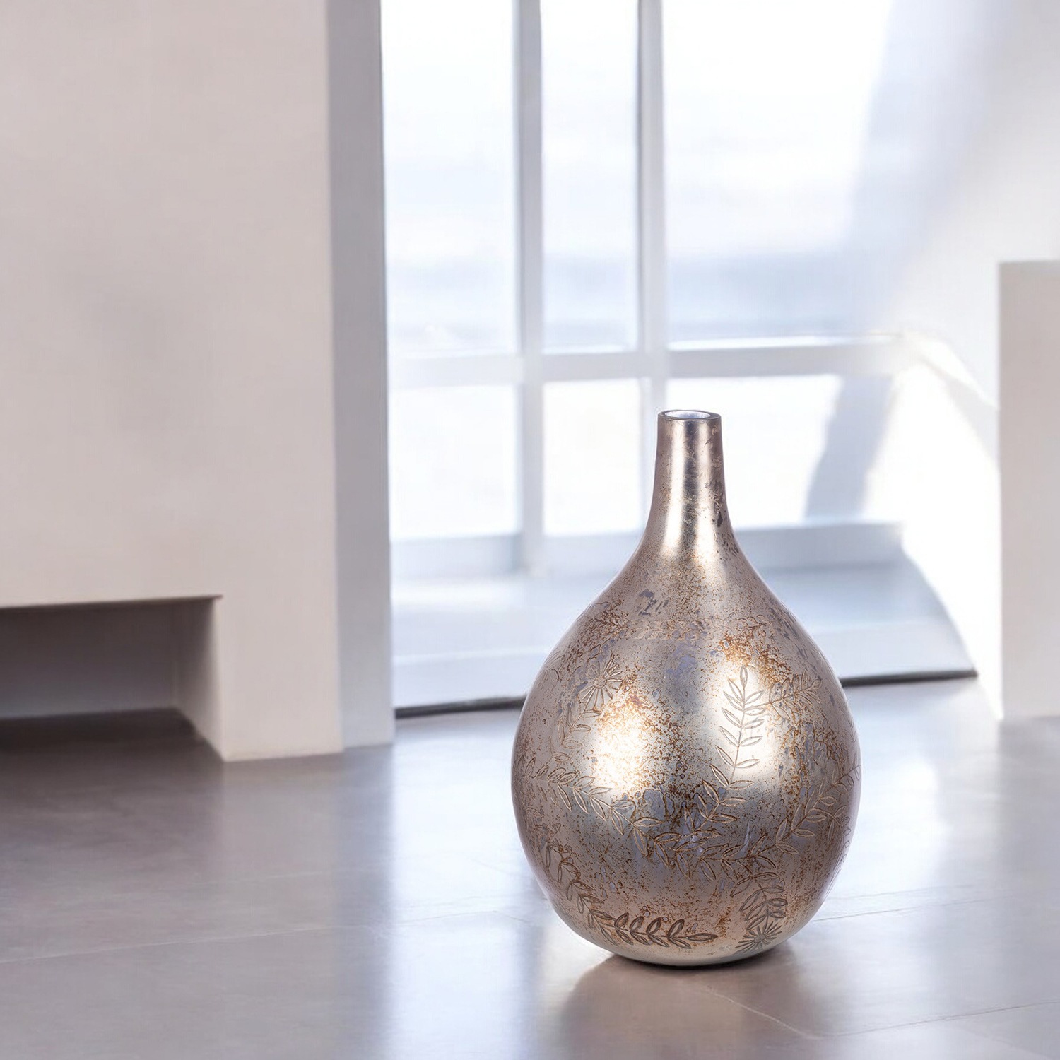 GILDE Bodenvase »Vase Peso, grau H.56 cm« günstig online kaufen