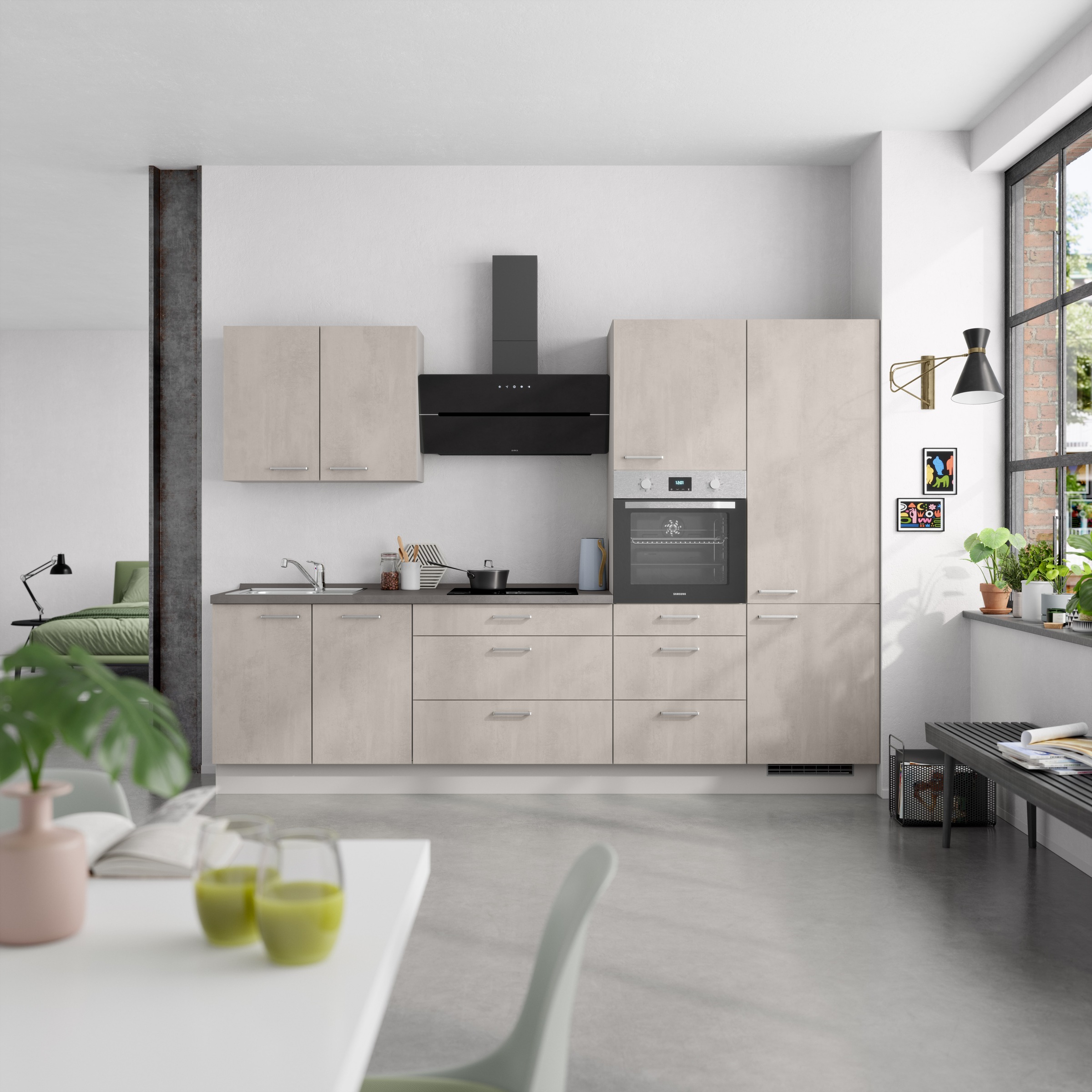 nobilia® Küchenzeile »"Riva II"«, vormontiert, Ausrichtung wählbar, Breite 300 cm, wahlw. mit E-Geräten