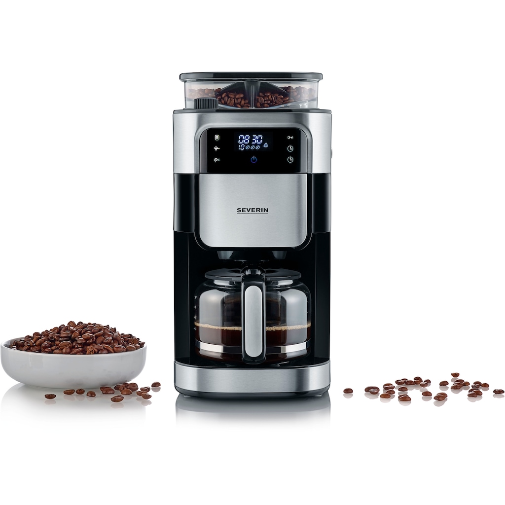 Severin Kaffeemaschine mit Mahlwerk »KA 4813«, 1,25 l Kaffeekanne, Permanentfilter, 1x4, Mahlgrad und Kaffeemenge einstellbar, Warmhalten: bis 60 Min., Timer