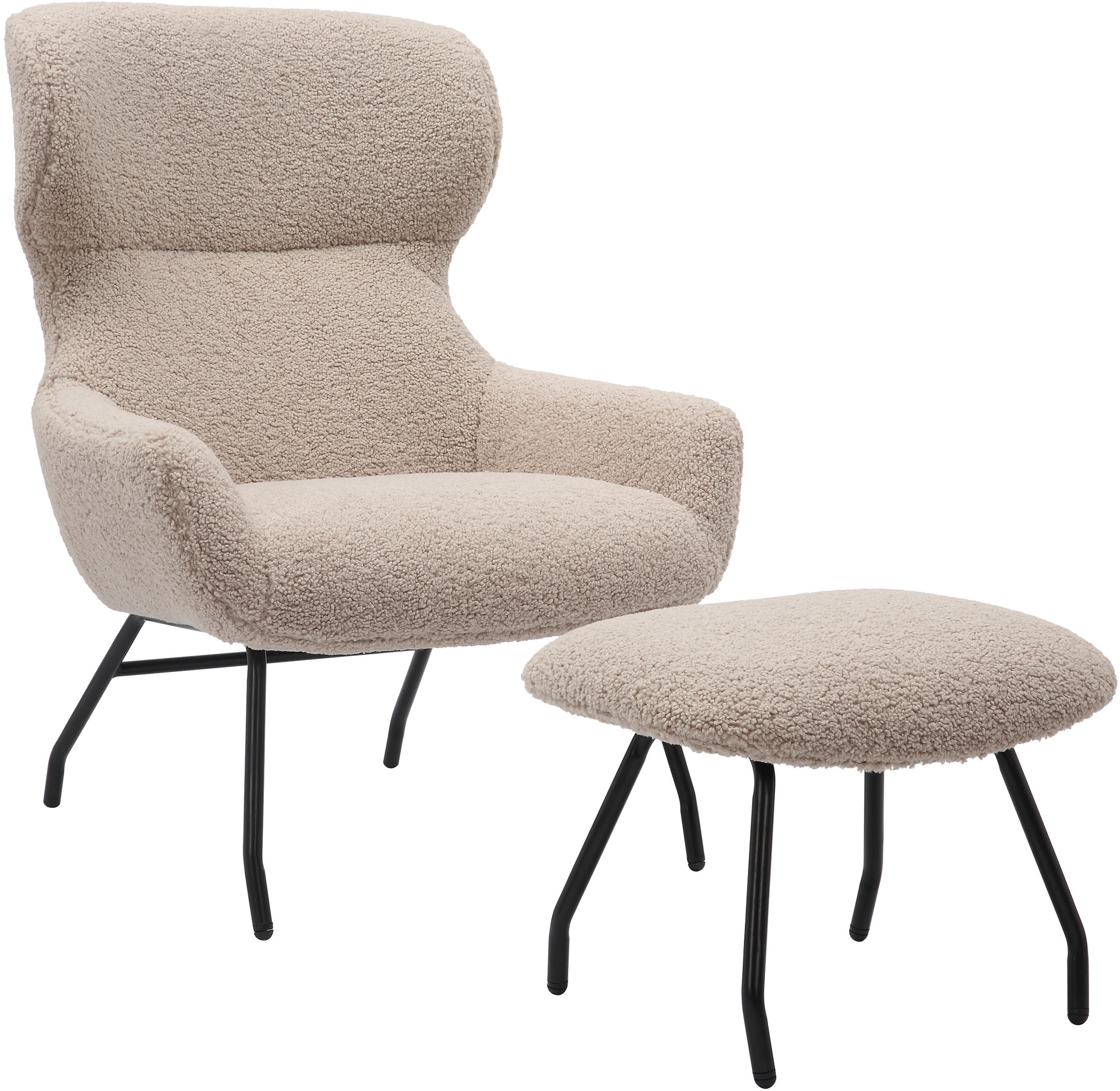 SalesFever Sessel, (Set, 2 St.), mit Bezug in Teddyfelloptik