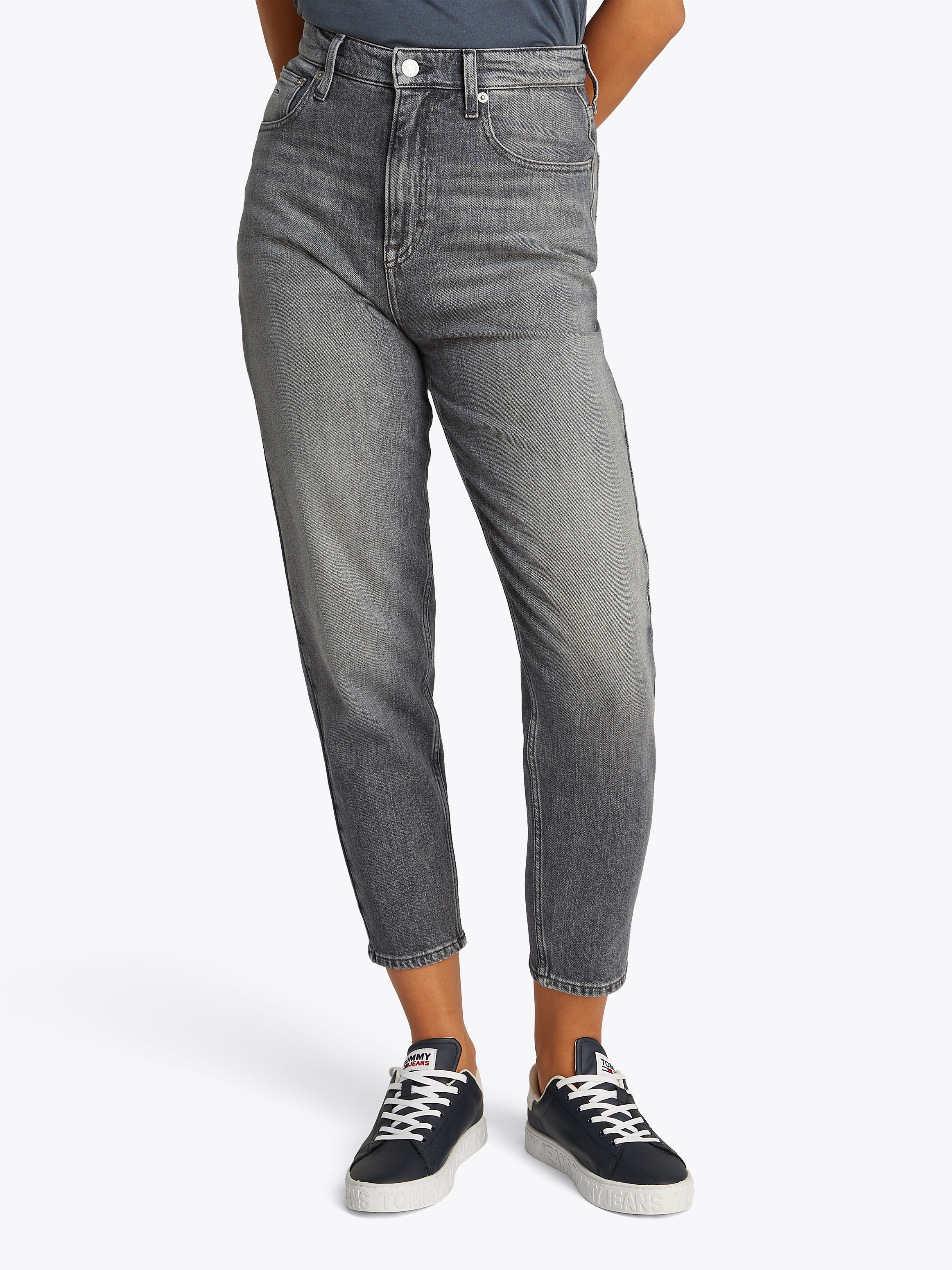 Tommy Jeans Mom-Jeans »MOM JEAN UH TPR«, mit Logo-Stickereien, in knöchelfreier Länge