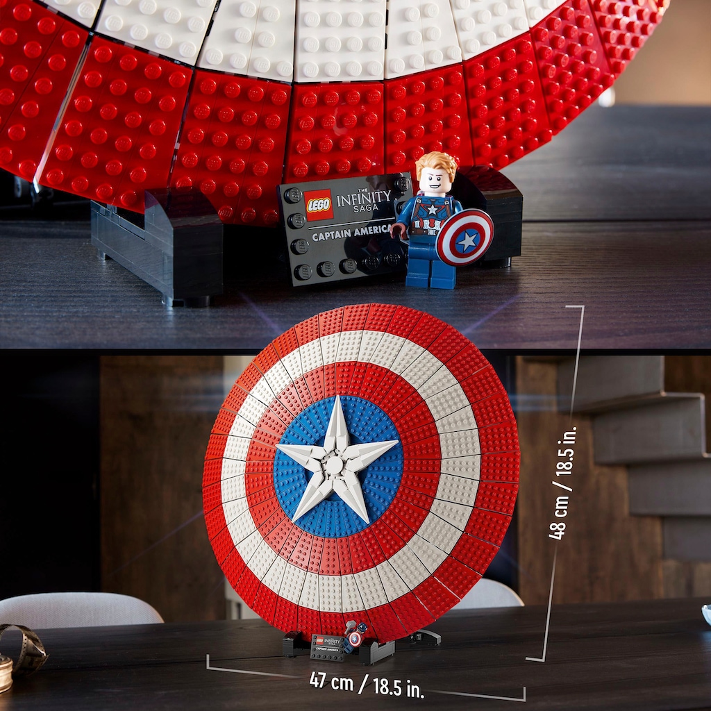 LEGO® Konstruktionsspielsteine »Captain Americas Schild (76262), LEGO® Marvel«, (3128 St.)