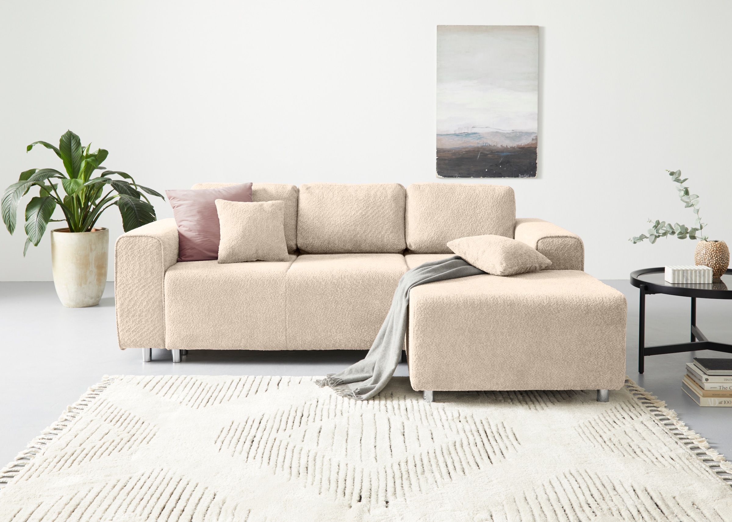 Home affaire Ecksofa »Györ«, L-Form, wahlweise mit Bettfunktion und Bettkas günstig online kaufen
