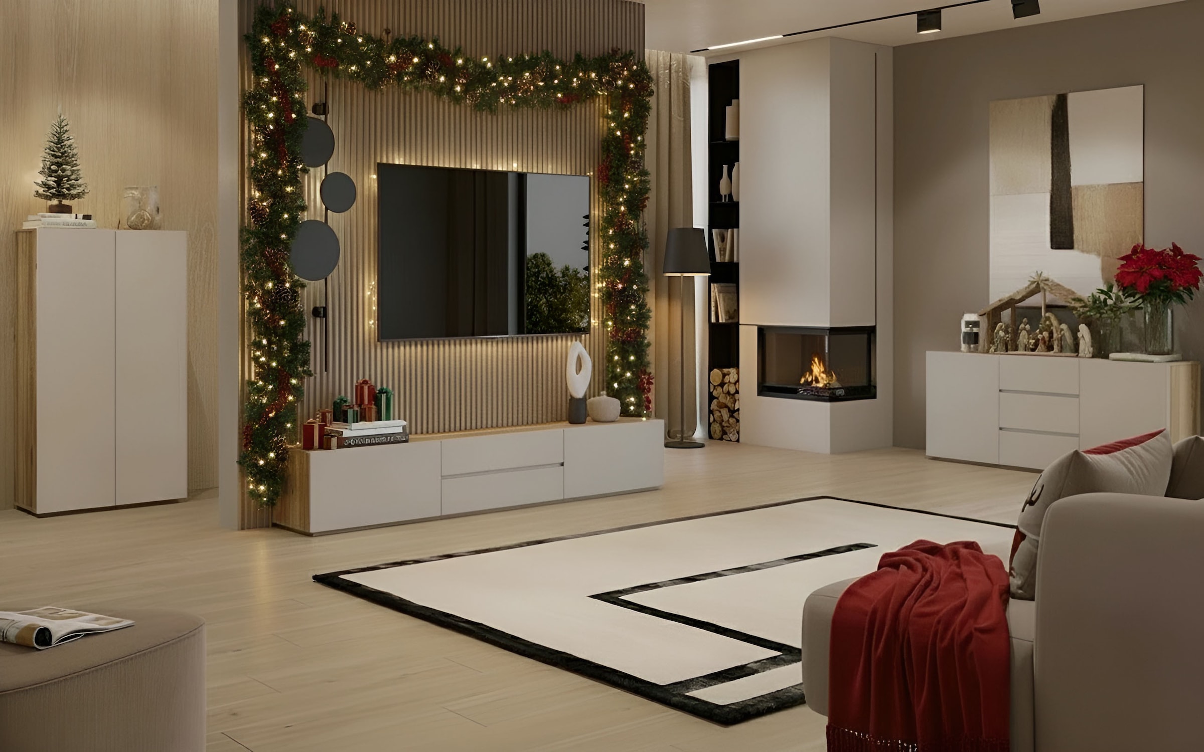 INOSIGN Lowboard »Criss, Breite 200 cm, moderne grifflose TV-Kommode« TV-Kommode, TV-Schrank, hängend und stehend montierbar