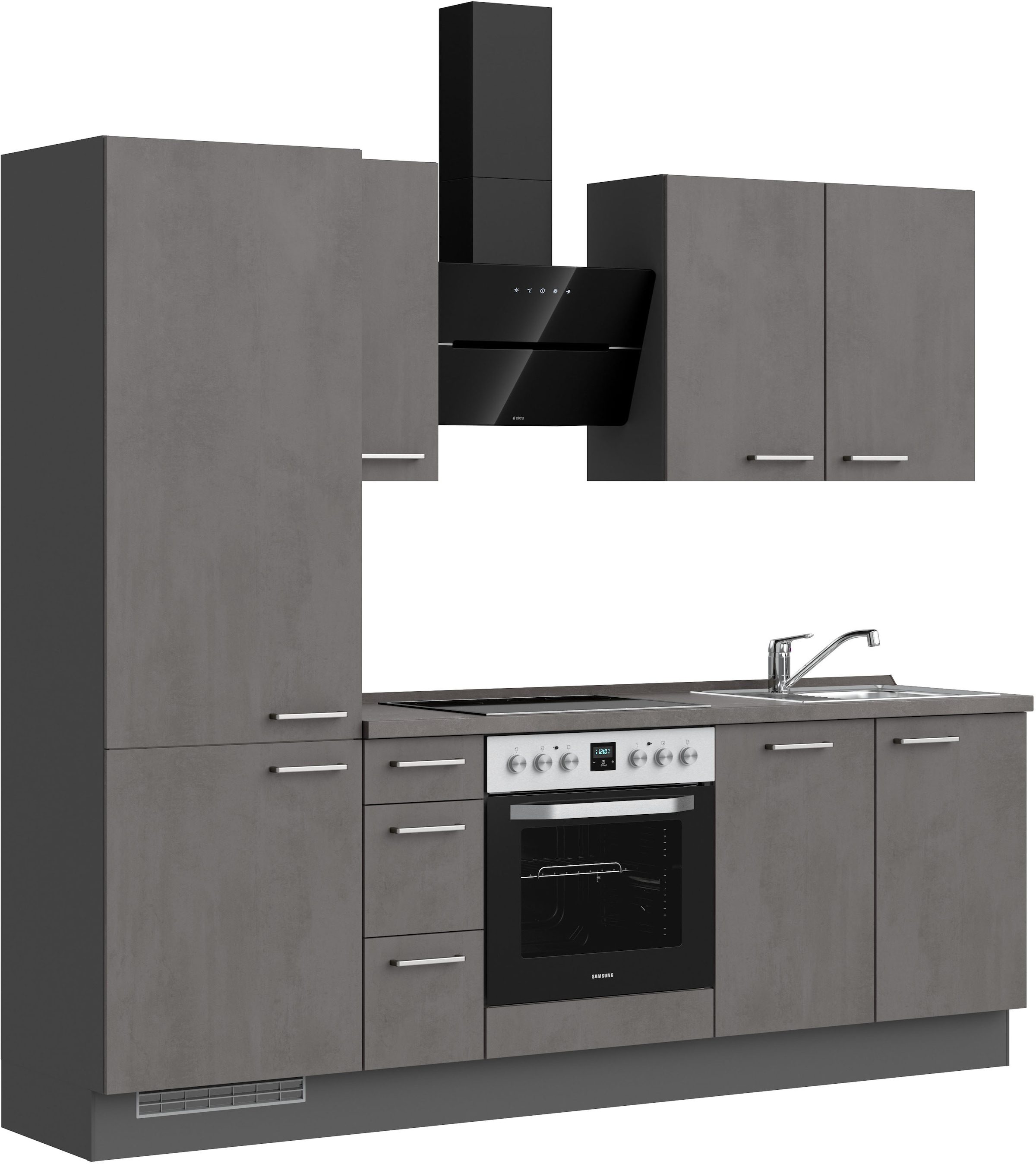 nobilia® Küchenzeile »"Riva II"«, vormontiert, Ausrichtung wählbar, Breite 240 cm, wahlw. mit E-Geräten