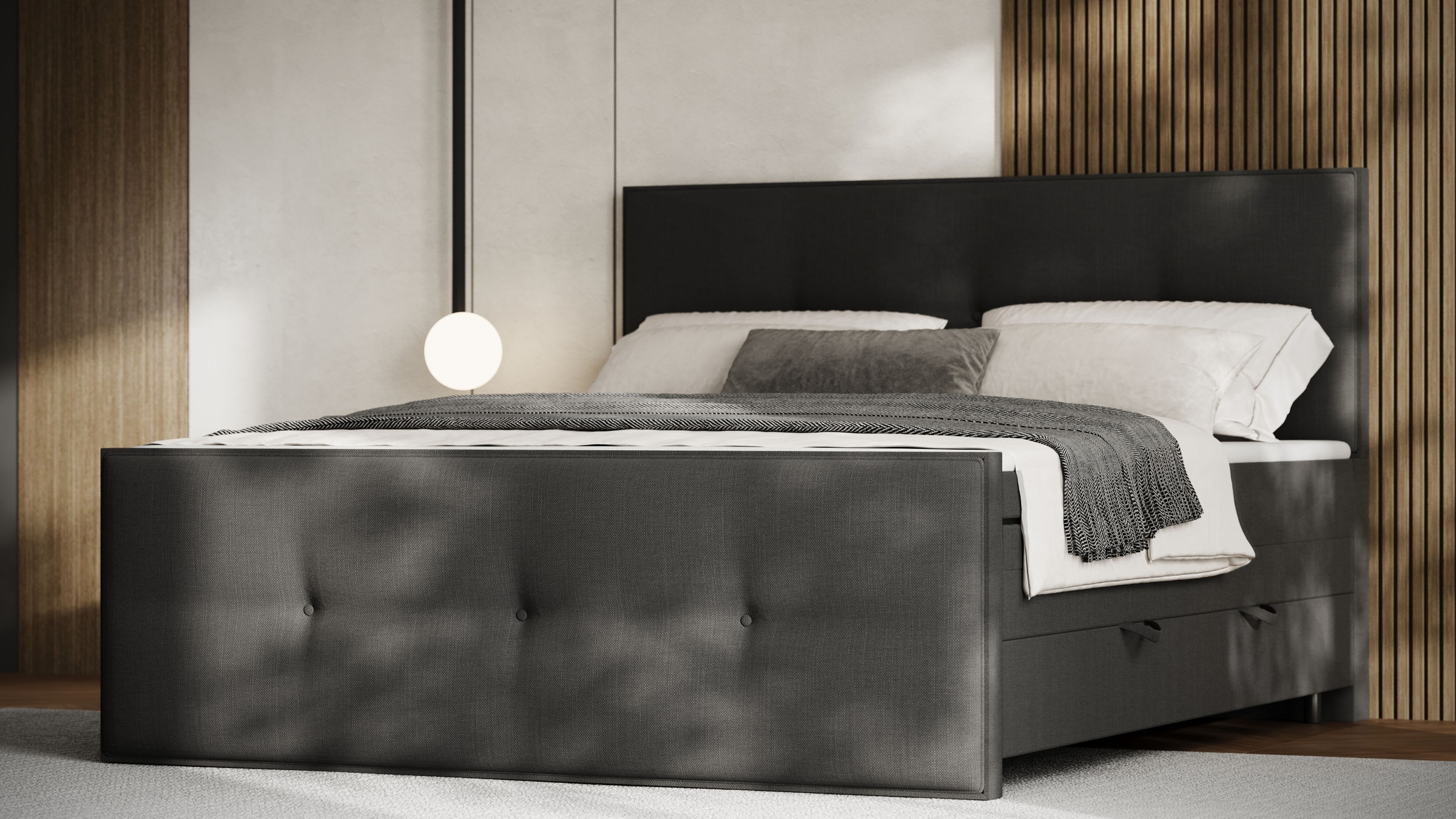 FORTE Boxspringbett »Eve inkl. zwei Bettkästen und Kaltschaum Topper«, und günstig online kaufen