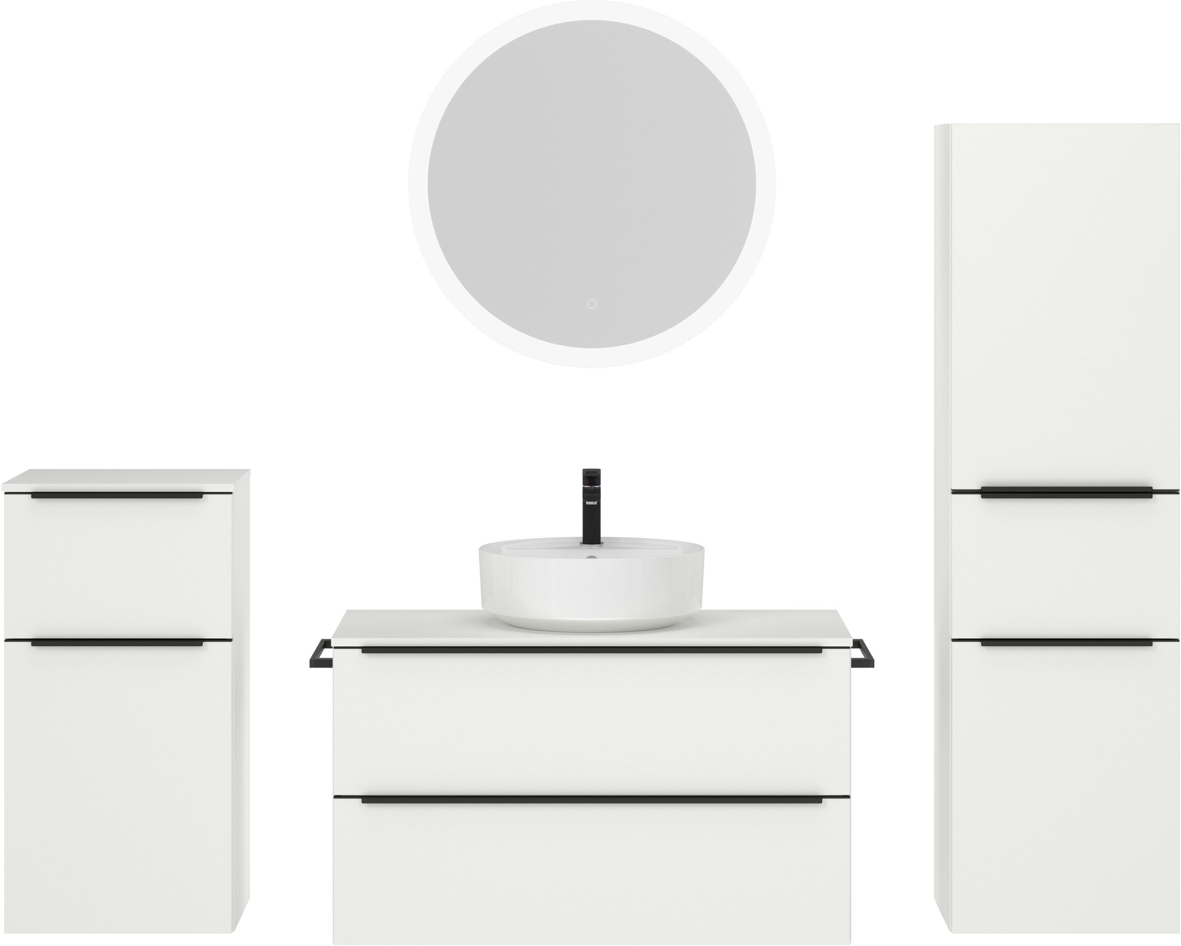 nobilia® Badmöbel-Set »Alvene« vormontiert, mit Soft-Close, 4 Stk. tlg. günstig online kaufen