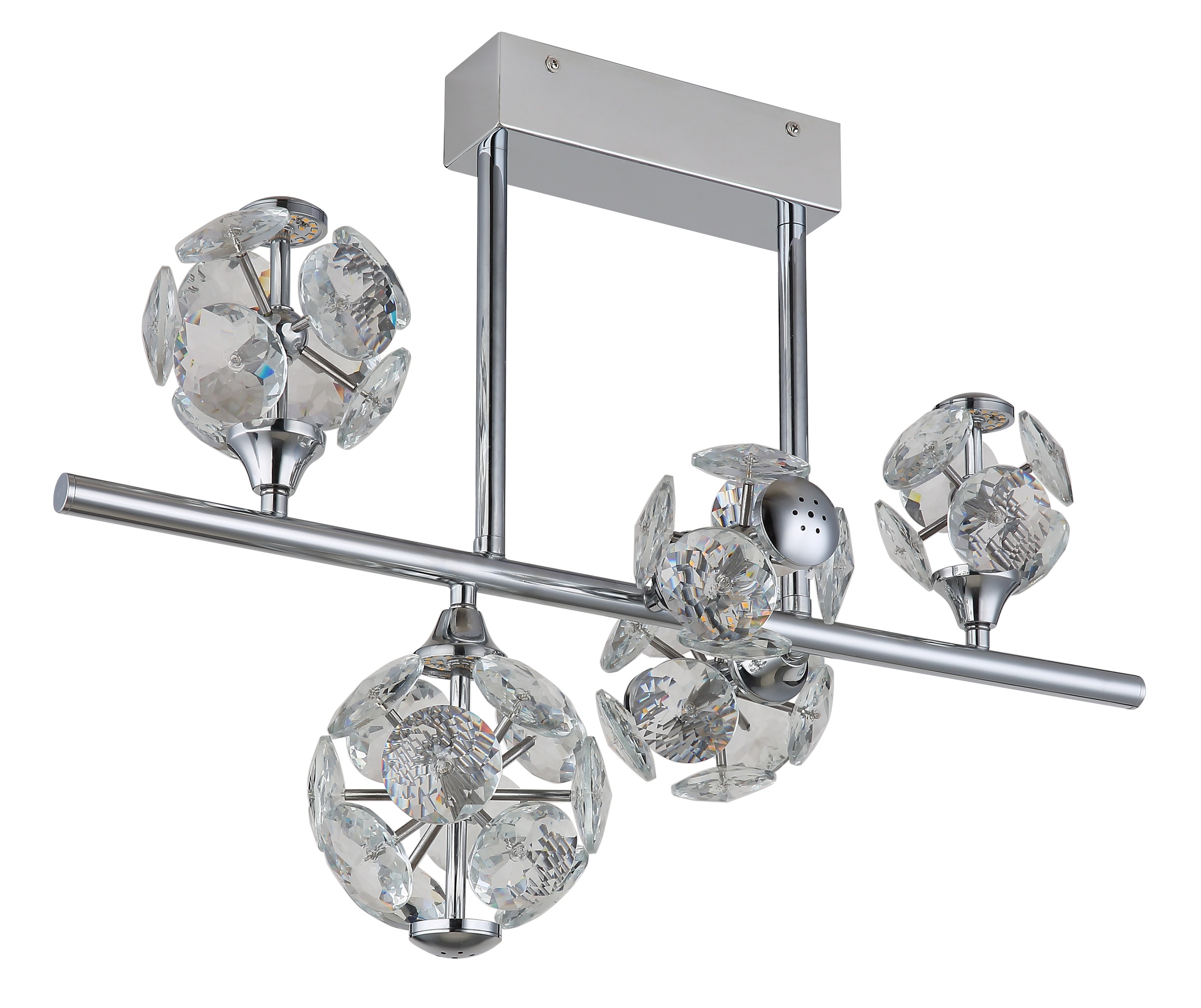GLOBO LIGHTING LED Deckenleuchte »VIRINA« LED-Modul 1 Stk. Warmweiß Deckenlampe/Kristalle/Wohnzimmer/Essbereich/LxBxH: 610x300x460mm