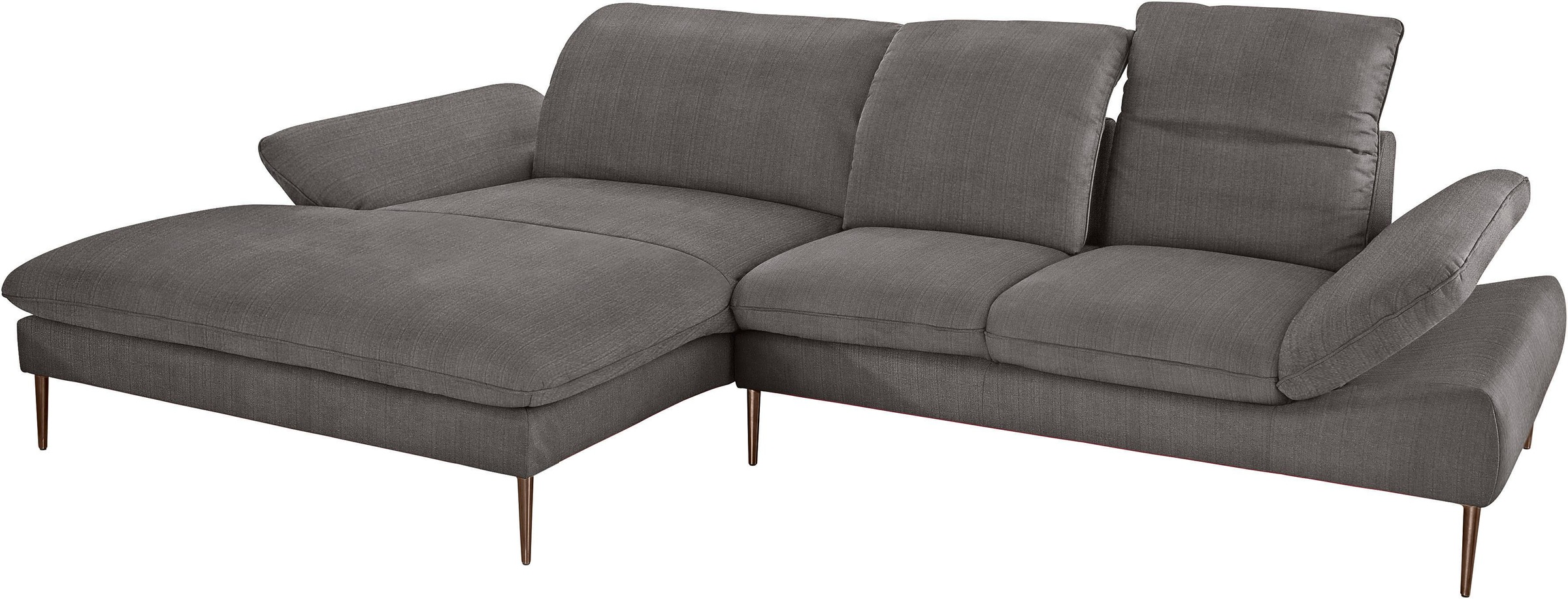 W.SCHILLIG Ecksofa »enjoy&MORE, Designsofa, bequem, zeitlos und elegant, L-Form«, Sitztiefenverstellung, Füße bronze pulverbeschichtet, Breite 310 cm
