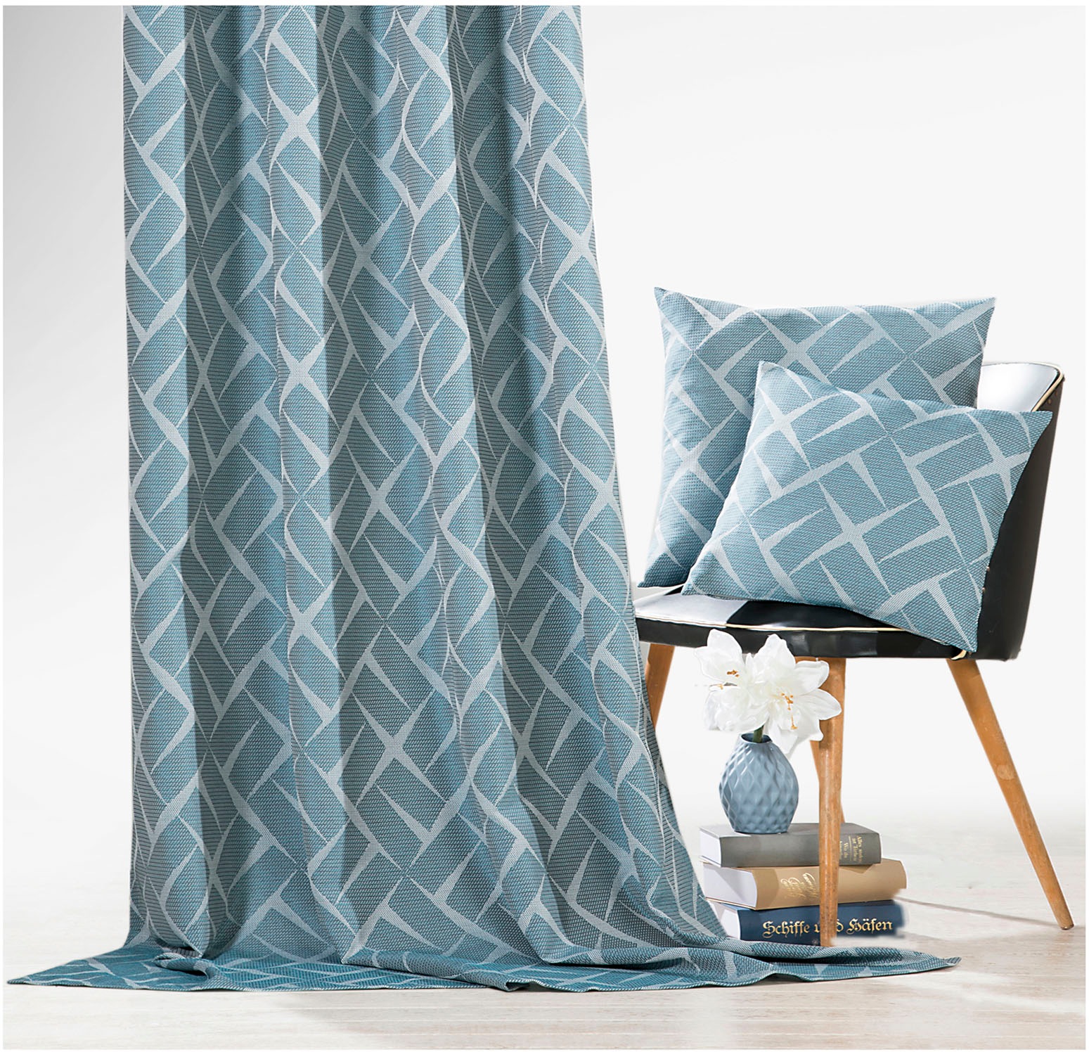 Weckbrodt Vorhang »Jasper«, (1 St.), Jacquard, Ösen, toller 3D-Effekt, blickdicht, Gardine, Store