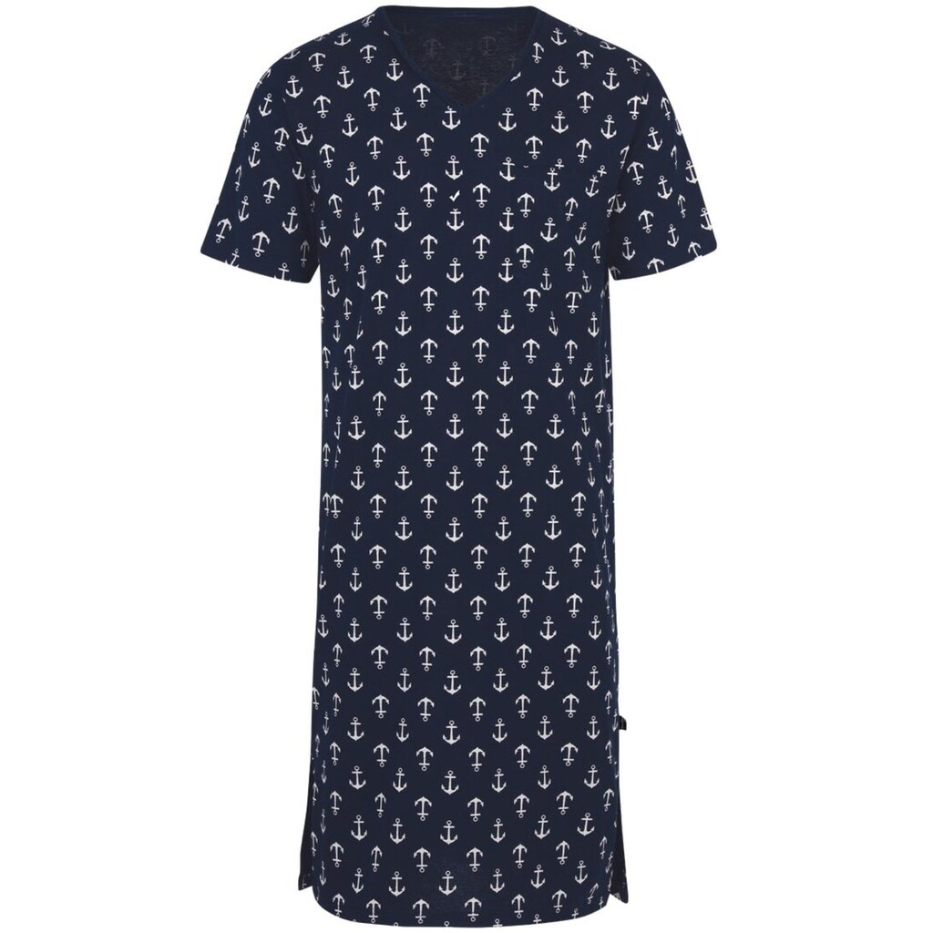 Trigema Pyjama »TRIGEMA Herren Nachthemd mit Anker-Druck«