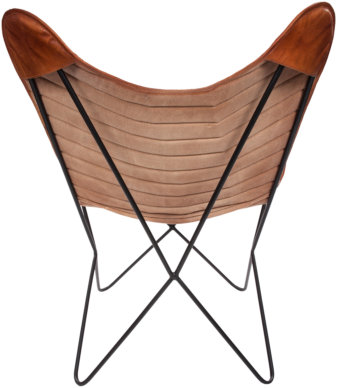 Kayoom 4-Fußstuhl »Schmetterling Stuhl Santiago, Schmetterlingsstuhl aus Leder«, 1 St., pflegeleicht, hochwertig, hochwertig verarbeitet, hoher Sitzkomfort