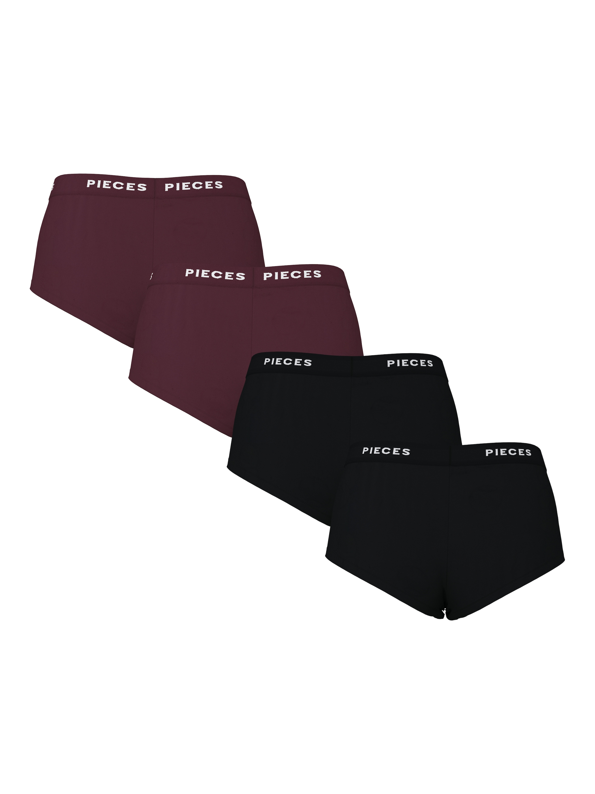 pieces Hipster »PCLOGO LADY 4 PACK SOLID NOOS BC«, (Packung, 4 St., 4er-Pack)