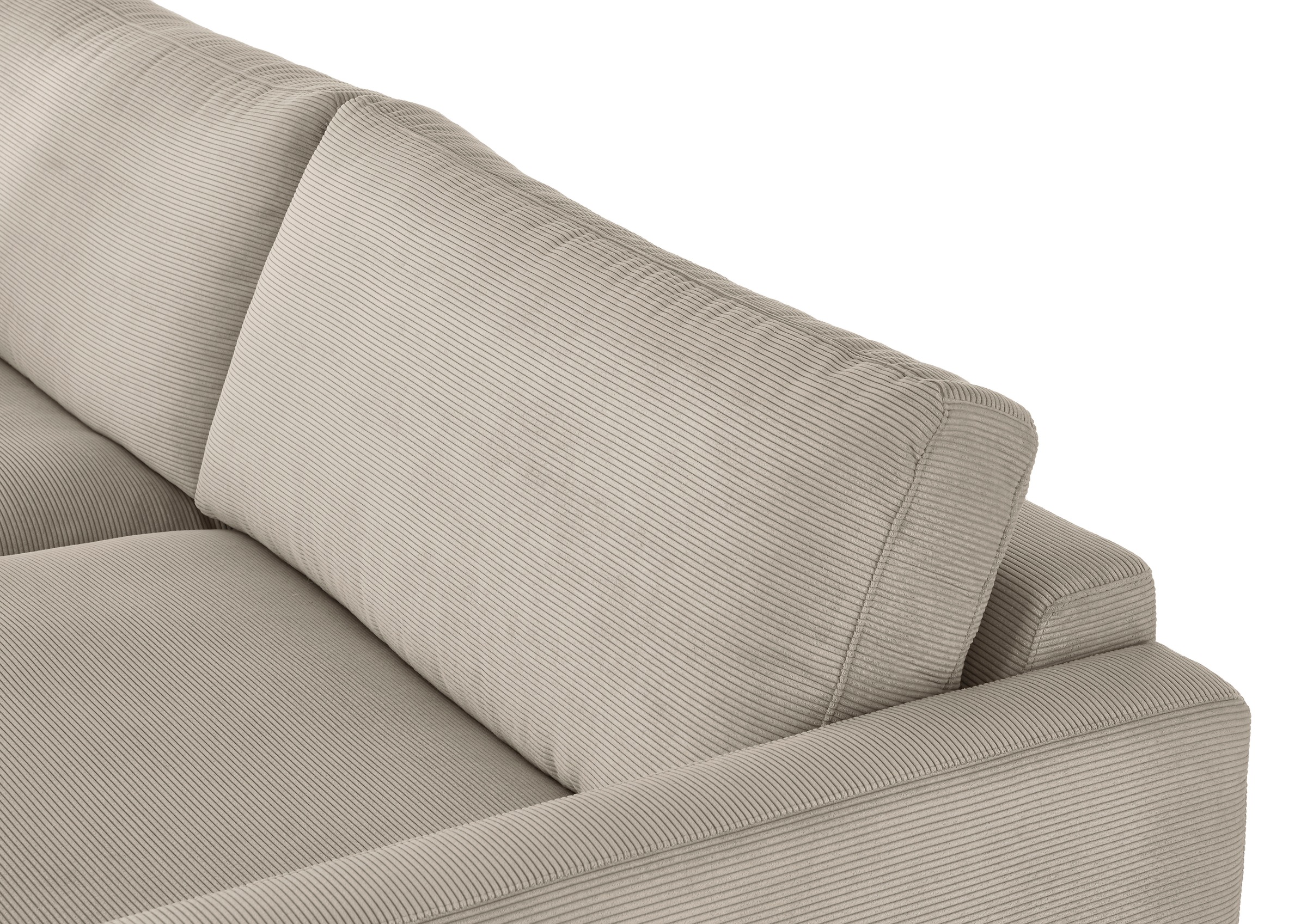 INOSIGN Ecksofa »Downtown, B/T/H: 272/190/84 cm L-Form«, weicher Sitzkomfort auch in Cord und Bouclé, incl. Zierkissen