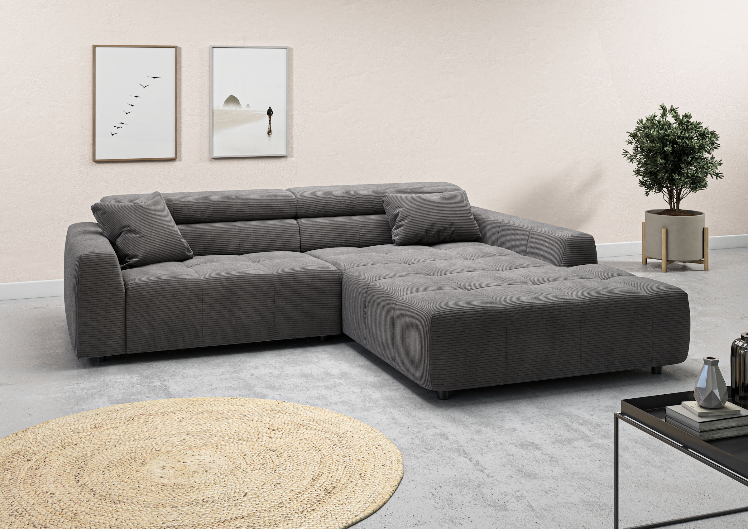 3C Candy Ecksofa »Denver auch mit Cord- und Easy care-Bezug, Kopfteilverste günstig online kaufen