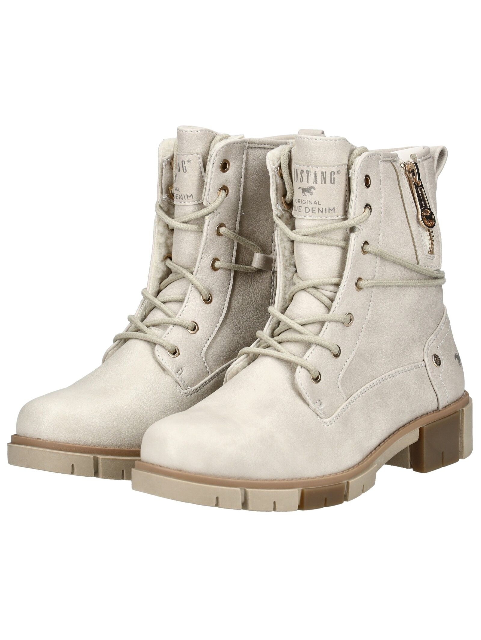Mustang Shoes Schnürstiefelette »Mustang Shoes Stiefelette Lederimitat/Textil«
