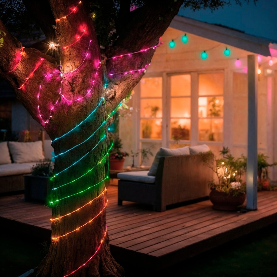 Hama LED-Lichterkette »LED-Lichterkette (außen IP65 und innen, bunt + Effekte, mit App, 10 m)«, 100 St.-flammig