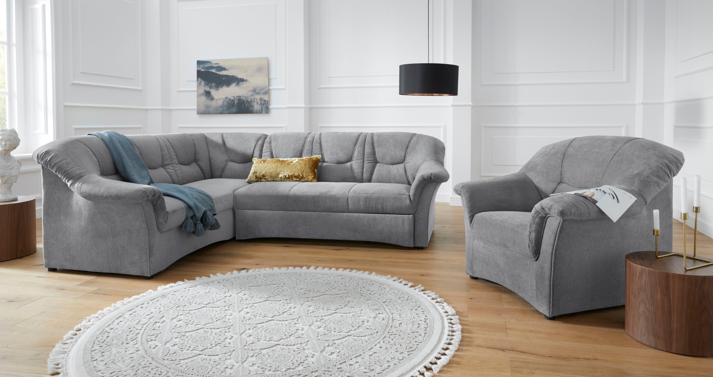 DOMO collection Ecksofa »Sarafina zeitlos&bequem, optional mit Federkern, B günstig online kaufen
