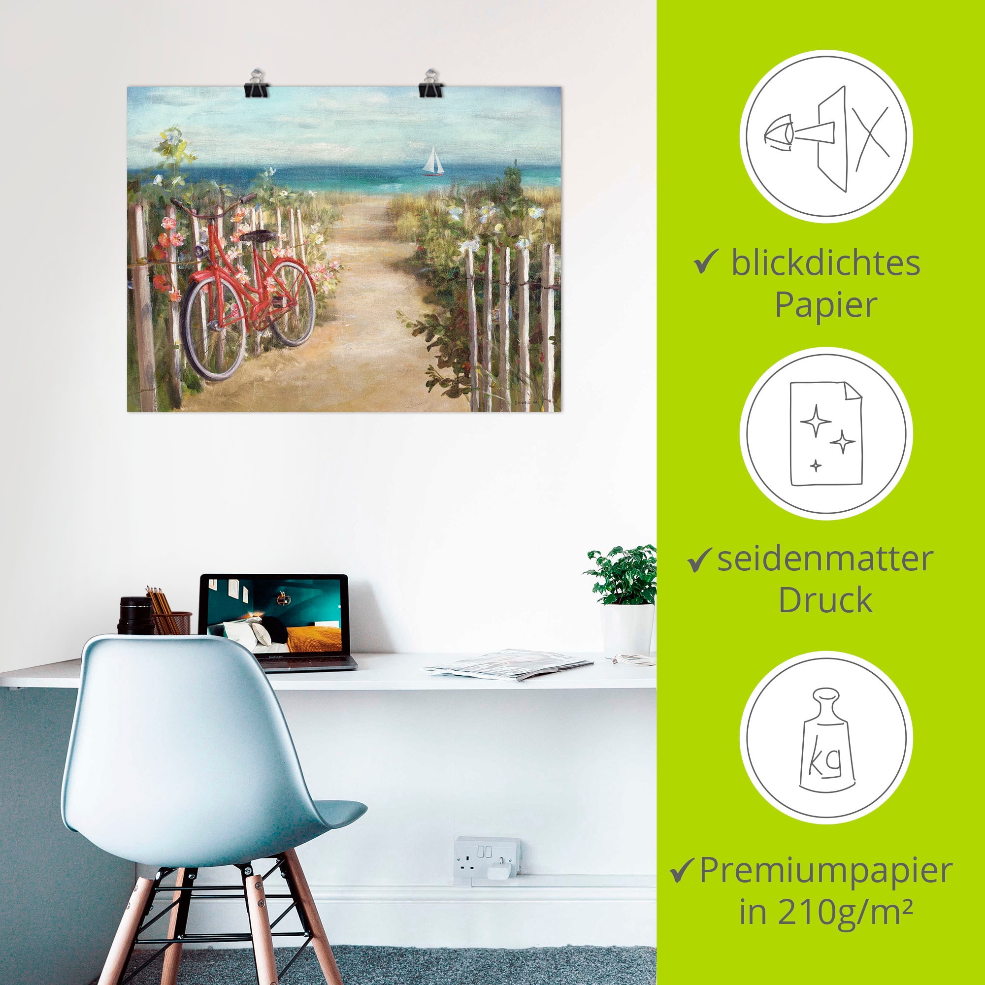 Artland Wandbild »Sommerfahrt« Fahrräder 1 Stk. tlg. als Leinwandbild, Poster in verschied. Größen