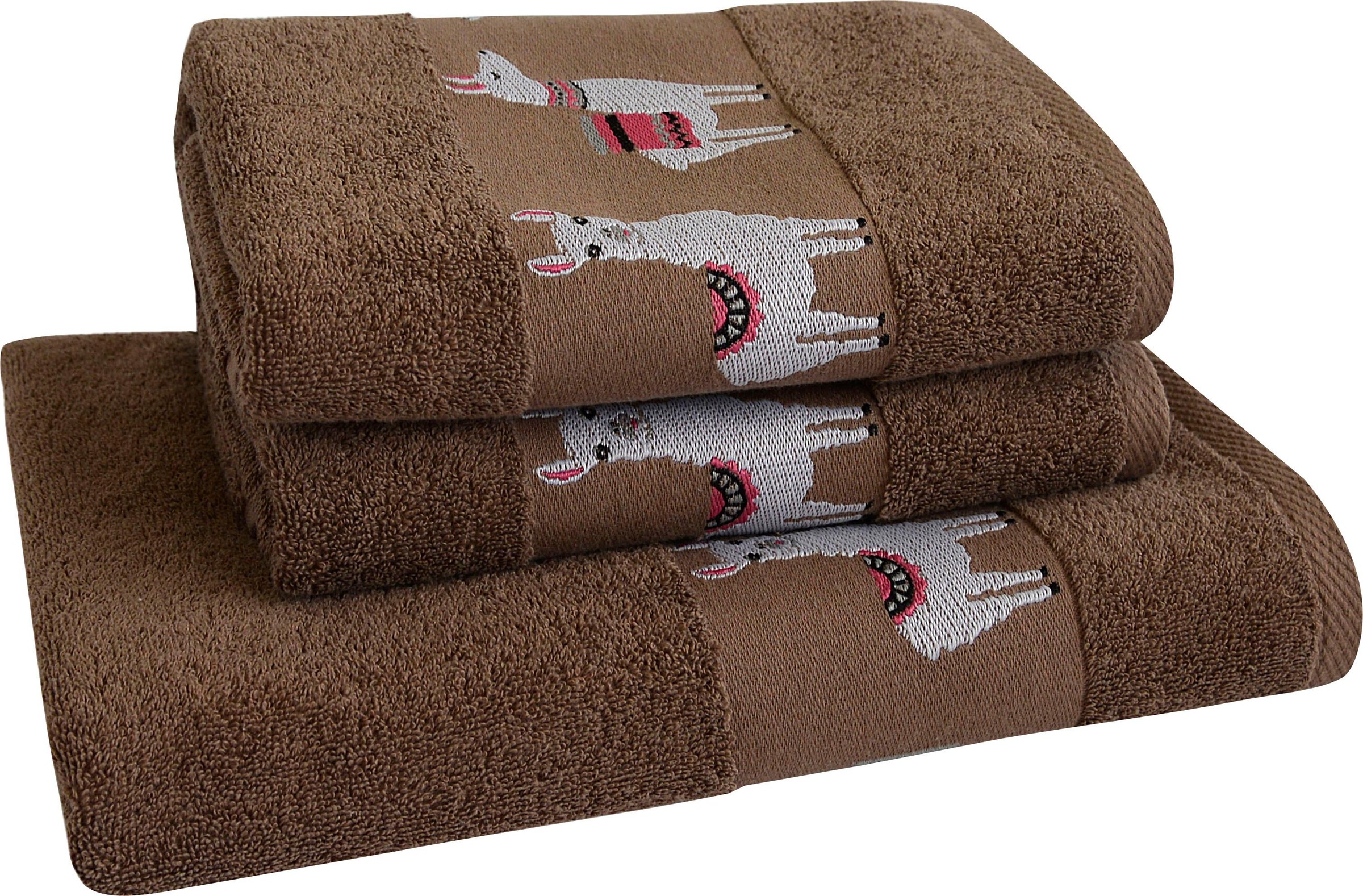 Dyckhoff Handtuch Set »Lama« 3 Stk. Walkfrottier mit Lamabordüre; 2 Handtüc günstig online kaufen