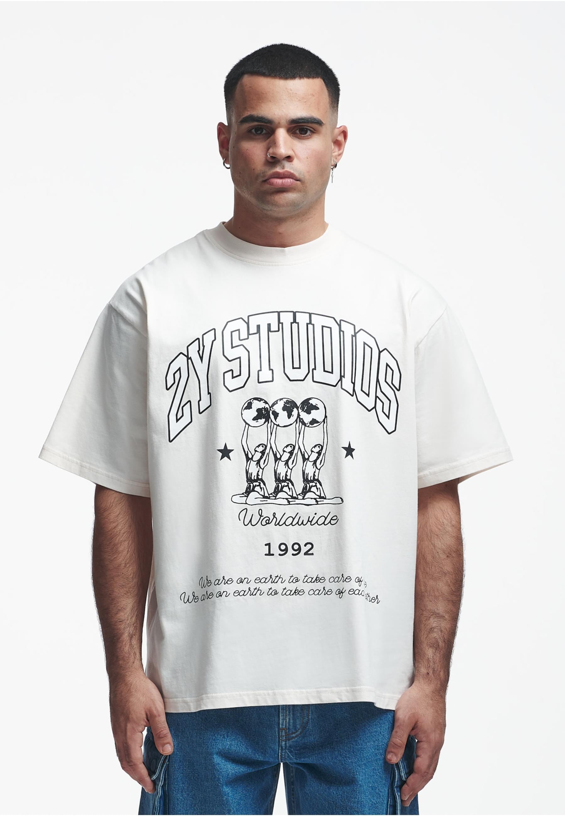 2Y Studios T-Shirt »2Y Studios Herren 2Y Globus Oversize Tee« 1 Stk.