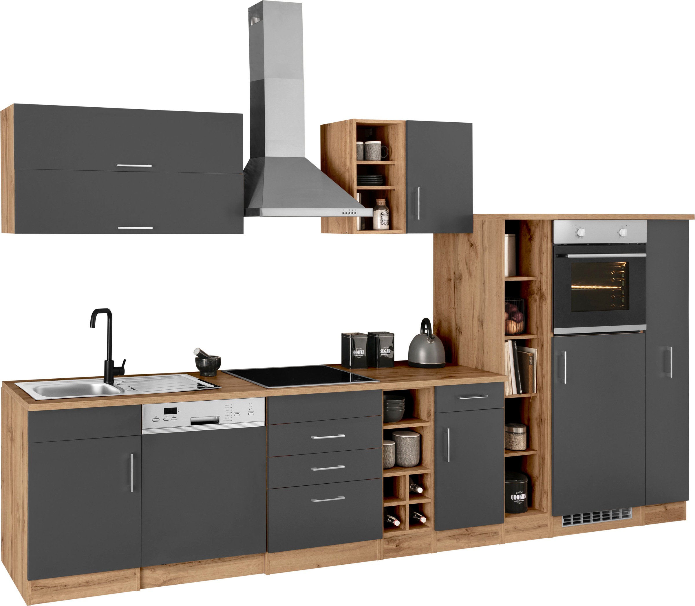 KOCHSTATION Küchenzeile »KS-Colmar«, mit E-Geräten, Breite 360 cm