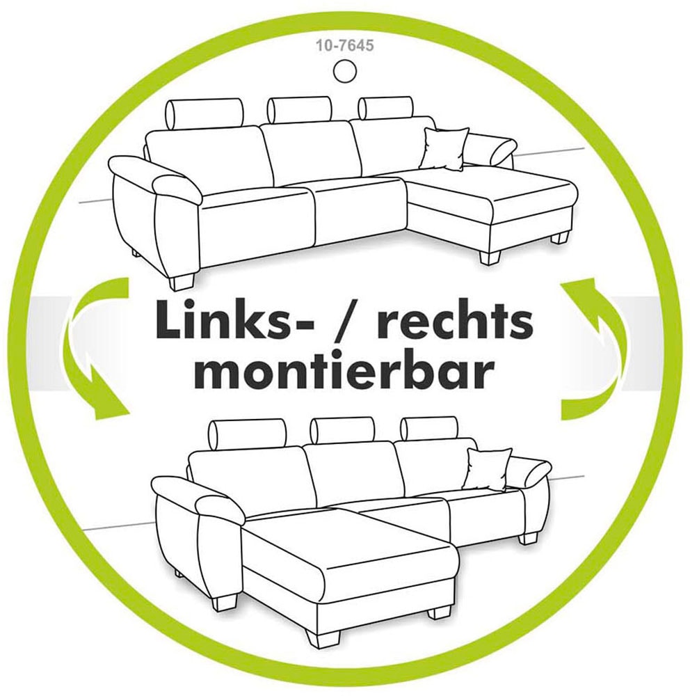 Jockenhöfer Gruppe Ecksofa »Starlight, mit dimmbarer LED-Beleuchtung«, Gästebettfunktion; Stauraum/Bettkasten, mit Kissen