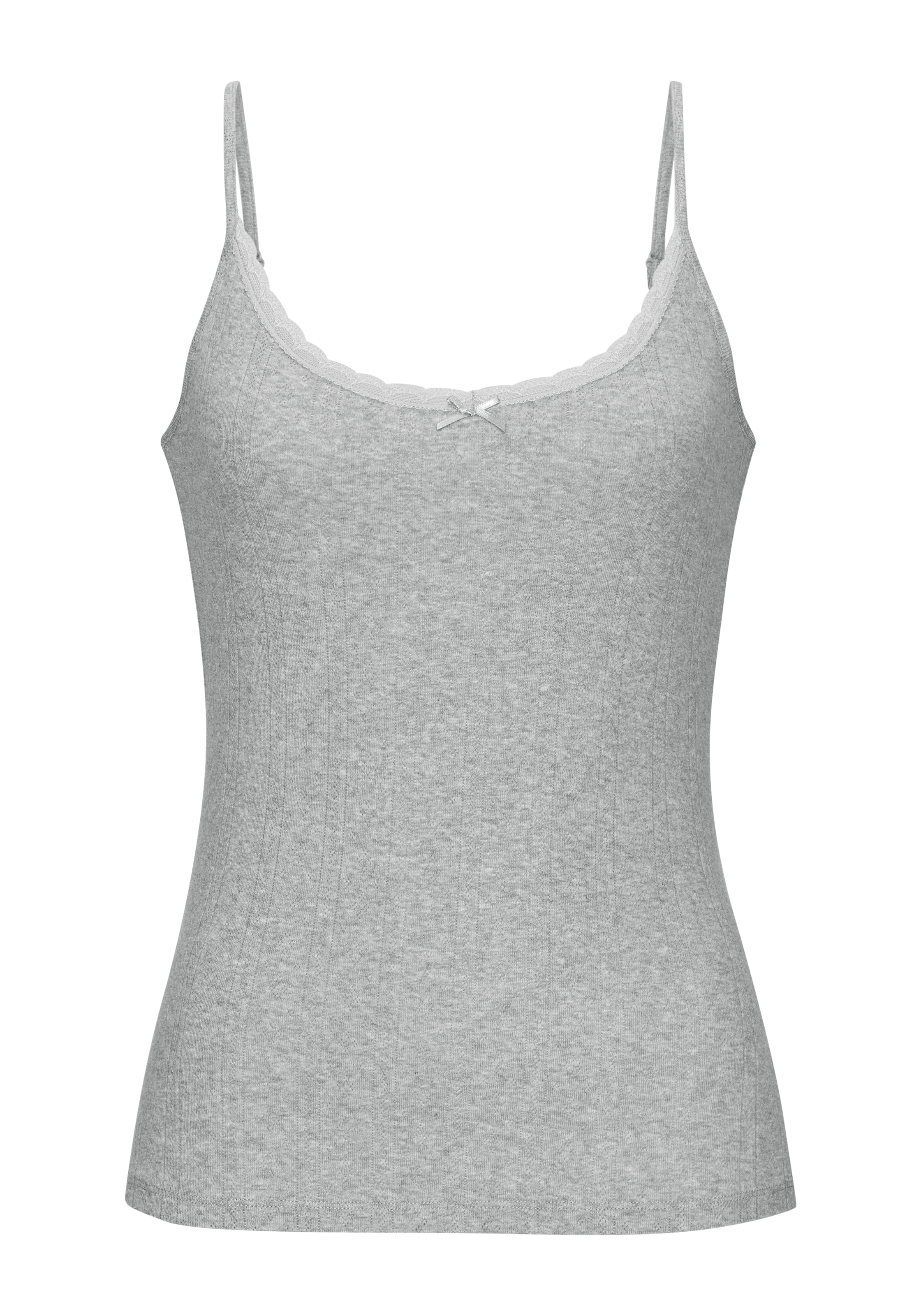 Vivance Spaghettitop 2er-Pack,  aus weichem Pointelle-Strick mit Spitze