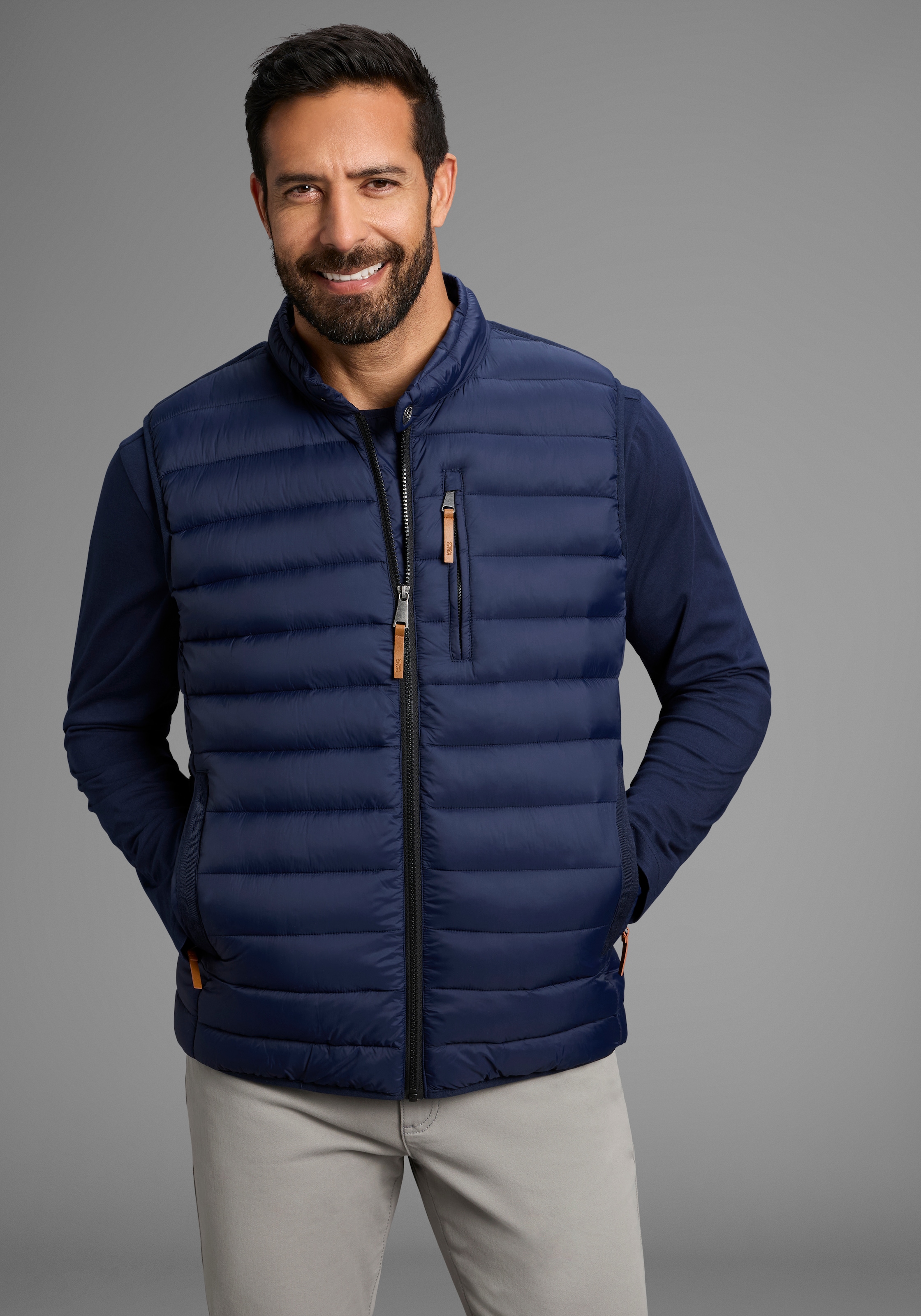 MAN'S WORLD Steppweste mit Sehkragen, ideal für den Übergang Marine XS (46) XS (46) Steppweste mit bequemer Passform für angenehmen Tragekomfort