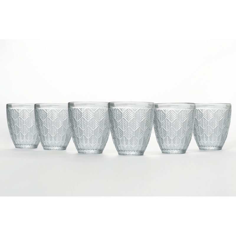 VILLA D'ESTE Gläser-Set »Bali Leaf Transparent« Wassergläser-Set, 6-teilig, Inhalt 300 ml transparent