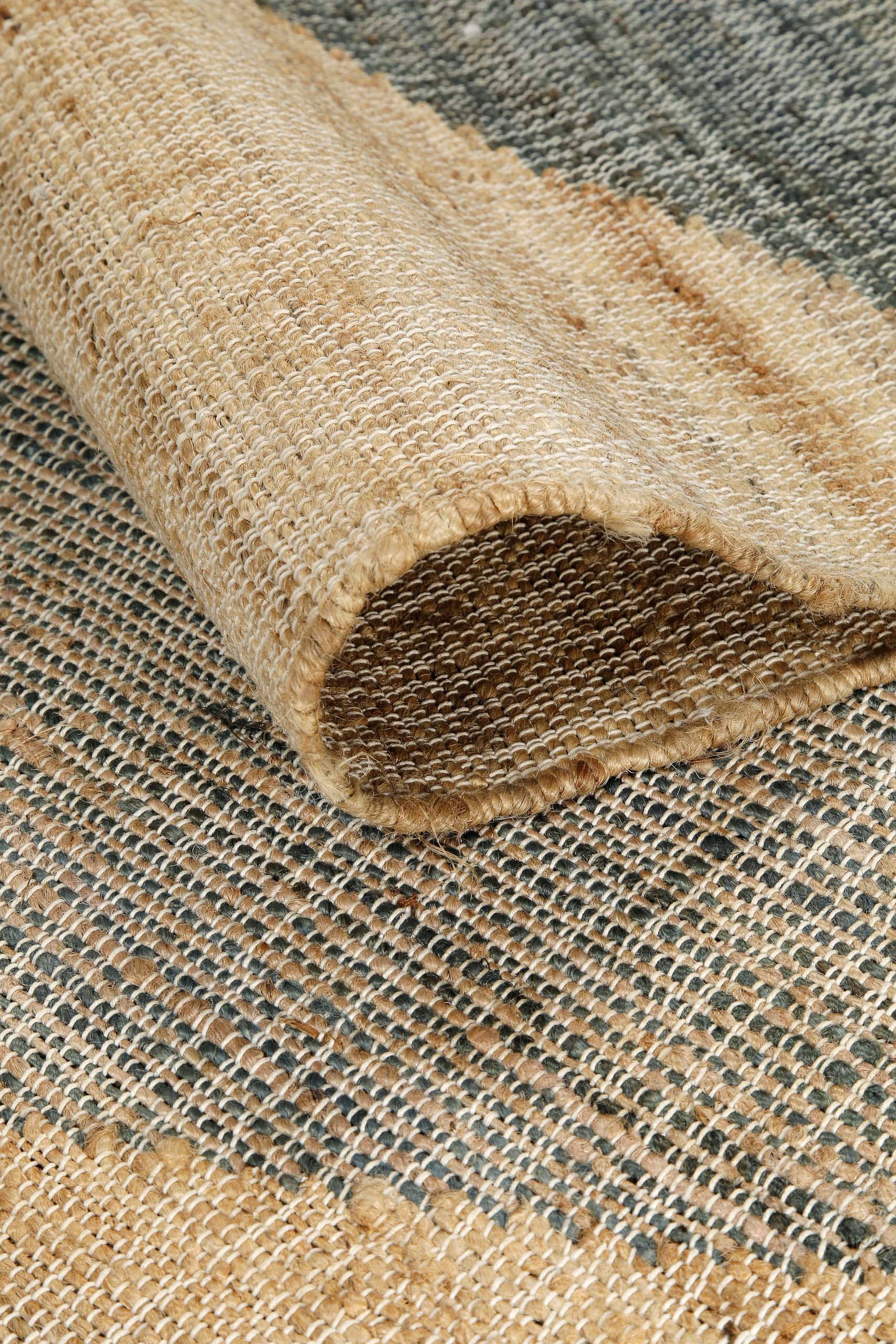 my home Teppich »Stevo, mit Fransen«, rechteckig, 4 mm Höhe, handgewebter Naturteppich, 80 % Jute, geometrisch, Esszimmer, Flur