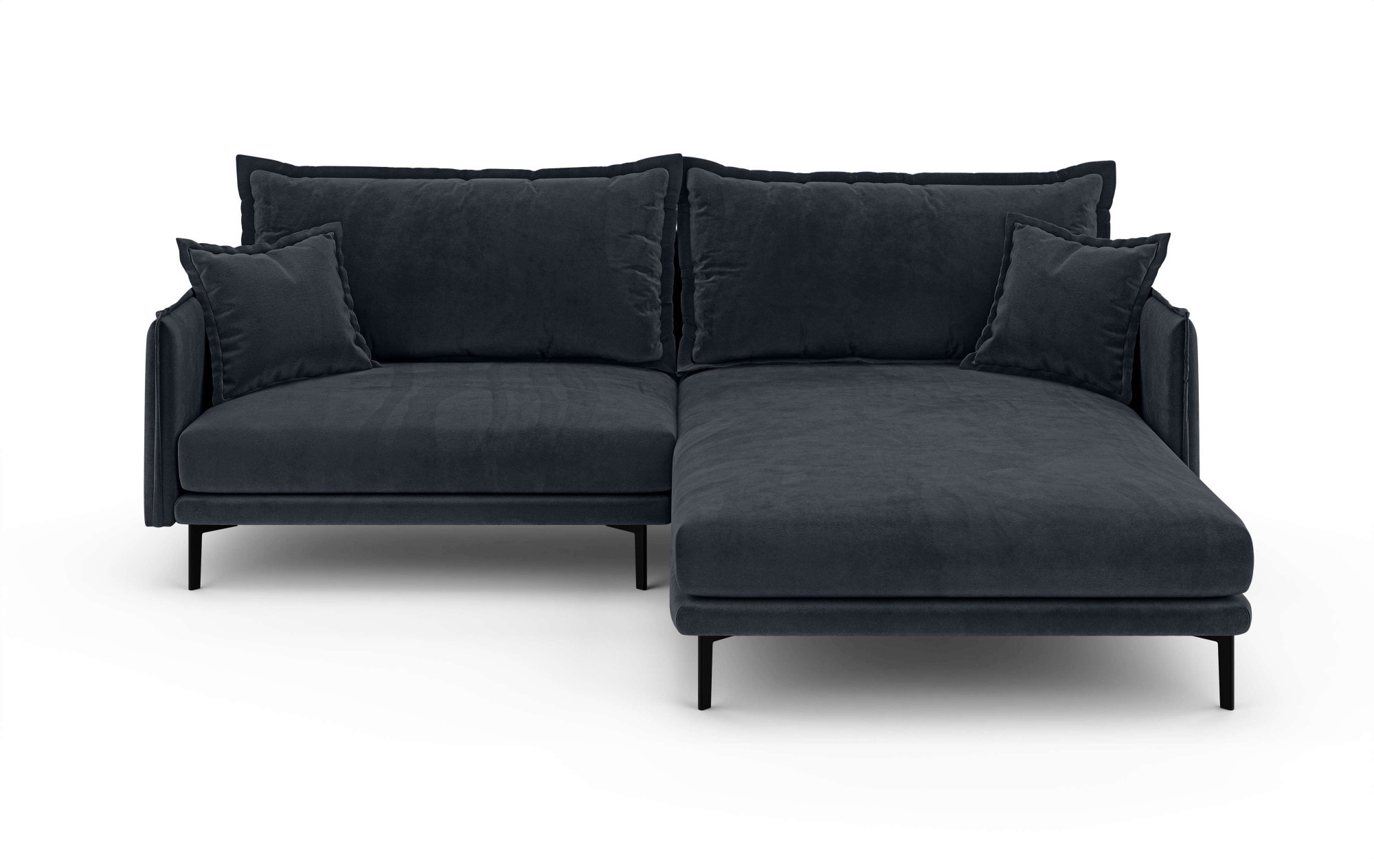 INOSIGN Ecksofa »ALEXANDRIA mit Recamiere rechts oder links bestellbar, moderne Bezüge«, L-Form mit Wellenunterfederung, Maße: B/H/T 246/86/190 cm