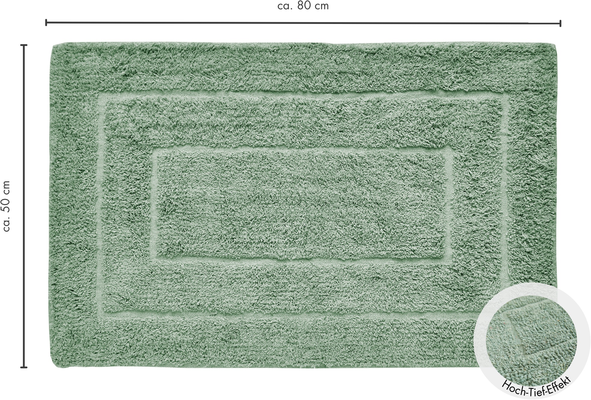 Andiamo Badematte »Havanna, 50x80 cm«, fußbodenheizungsgeeignet-schnell trocknend, Badteppich, Uni Farben, Hoch-Tief Effekt, verschiedene Designs