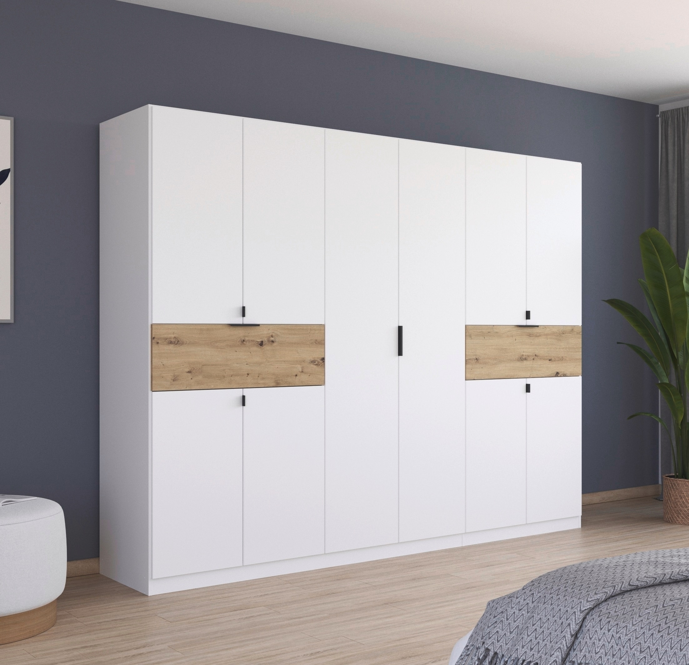 rauch Drehtürenschrank »Kleiderschrank Schrank Garderobe Wäscheschrank TICAO«, (Schubladen in der Höhe variabel positionierbar), mit 2 geräumigen Schubladen, viel Stauraum MADE IN GERMANY