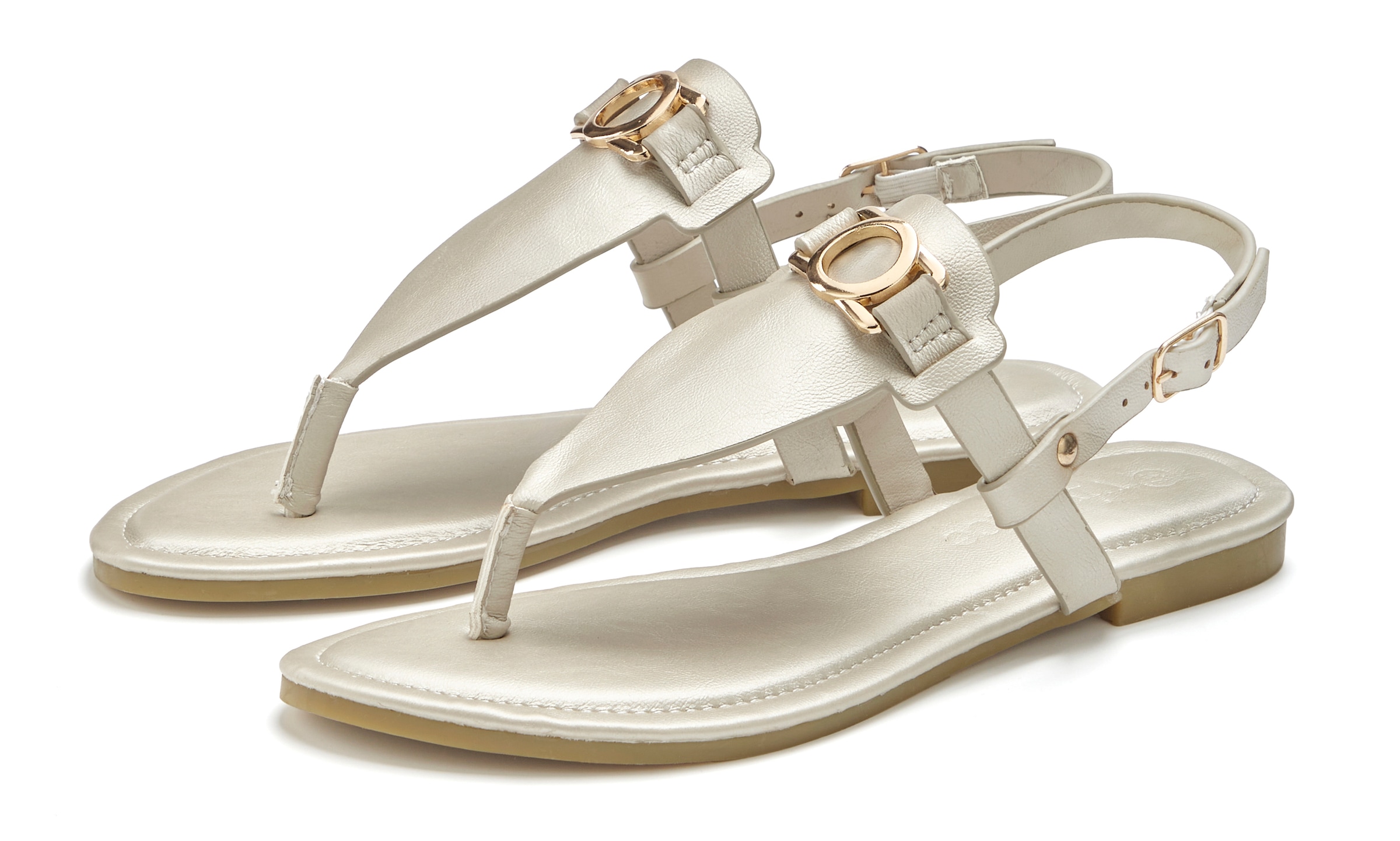 Vivance Zehentrenner »Sandale, Sommerschuh, Pantolette,«  NEU mit Schmuckelement & weicher Innensohle VEGAN